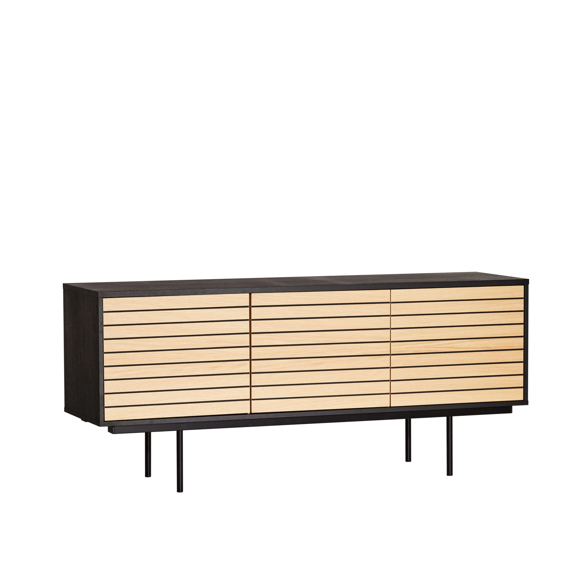 Woodman Sideboard »Stripe«, besonderes Design, 3 Push-to-Open-Türen, Breite 161 cm, FSC®