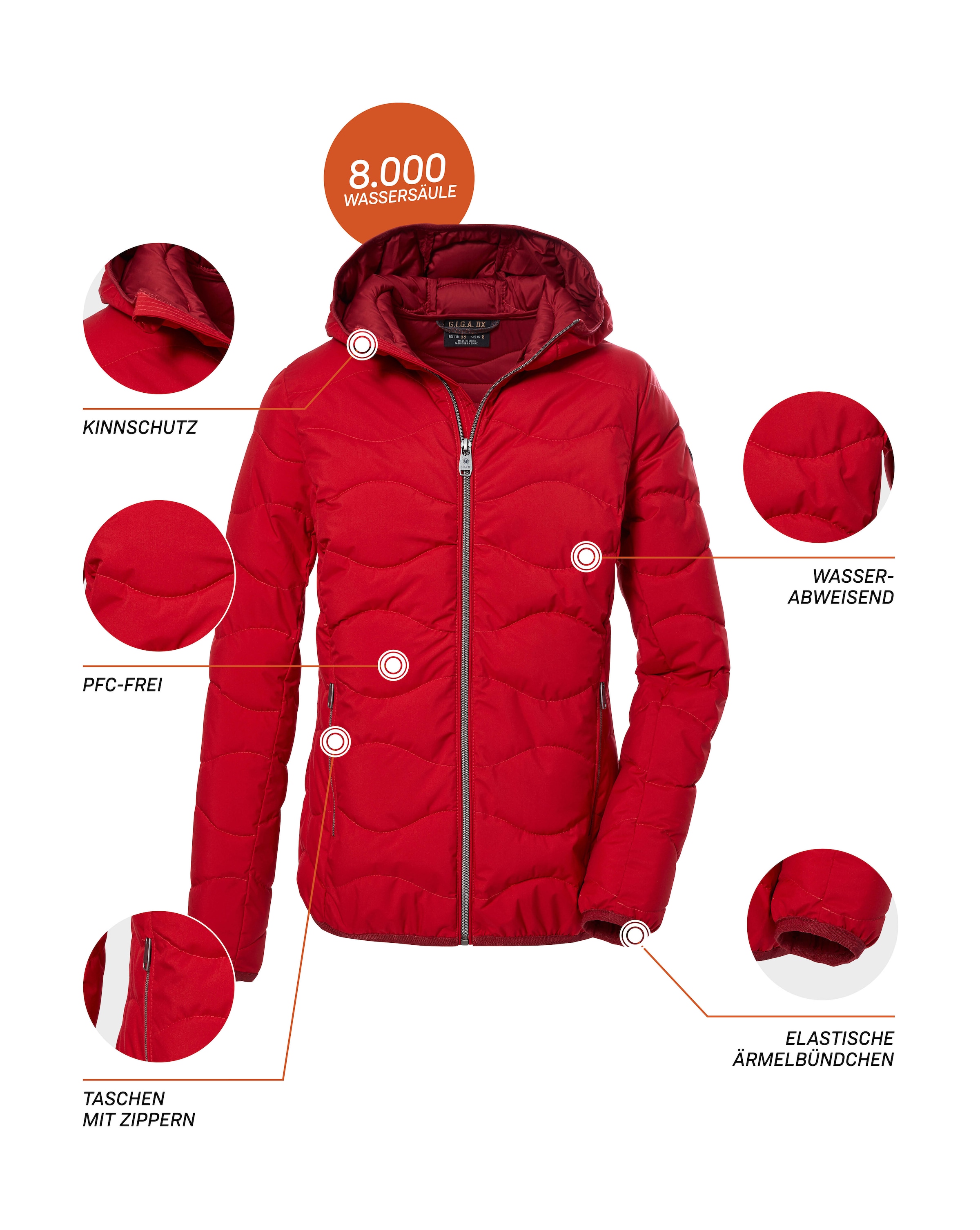 G.I.G.A. DX by killtec Steppjacke »GW 21 WMN QLTD JCKT«, Elegante, wasserabweisende Damenjacke aus recycelten Materialien