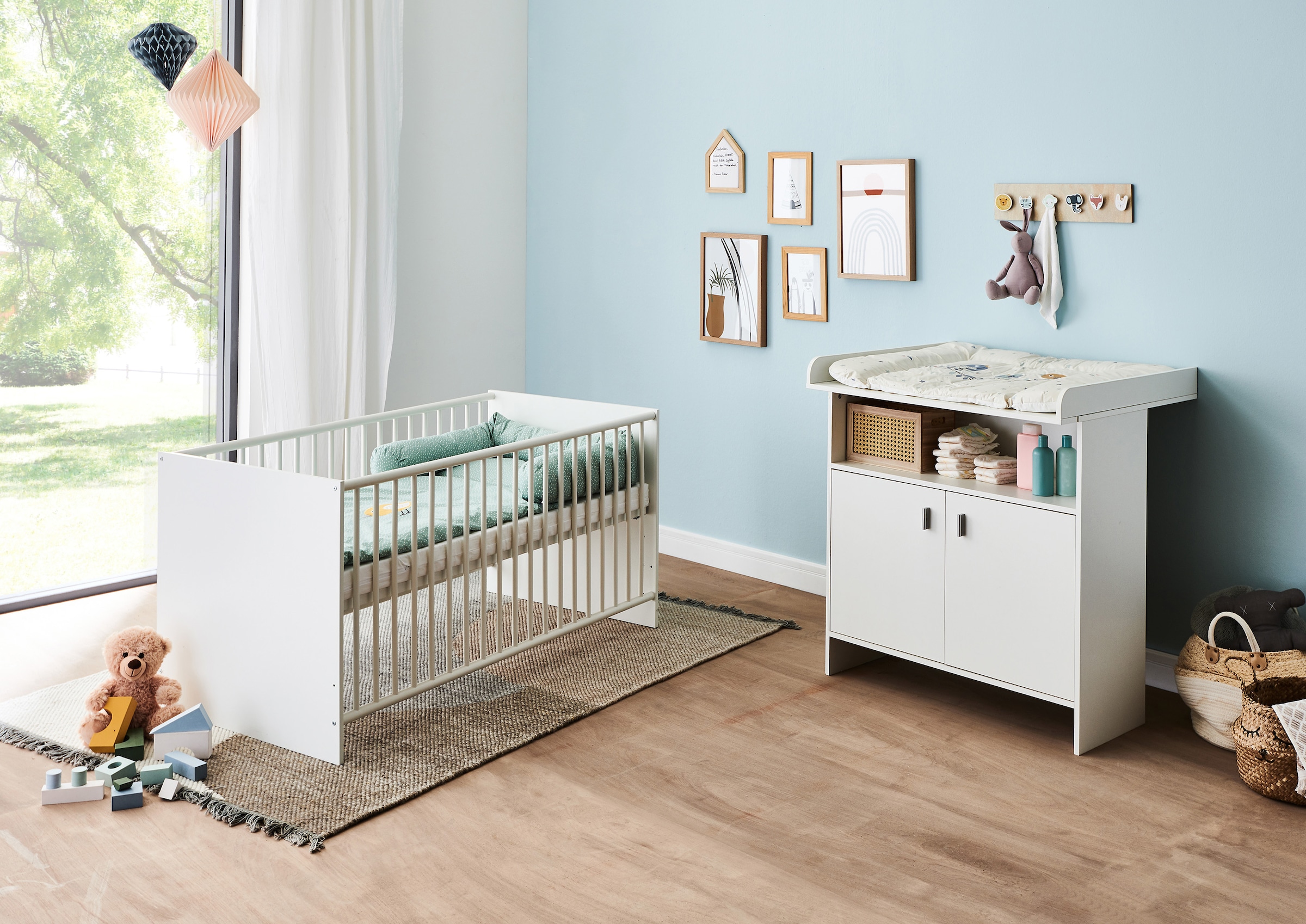 Babymöbel-Set »Joschi«, (Spar-Set, 2 St., Kinderbett, Wickelkommode), mit Kinderbett...