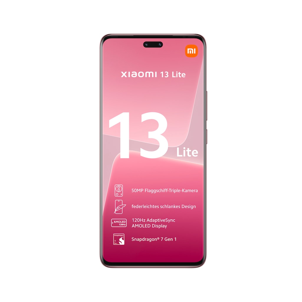 Xiaomi Smartphone »13 Lite 8GB+128GB«, Pink, 16,65 cm/6,55 Zoll, 128 GB Speicherplatz, 50 MP Kamera