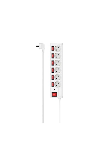 Steckdosenleiste, 6fach, mit Überspannungssschutz, mit Schalter, Kabellänge ca. 1,4 Meter