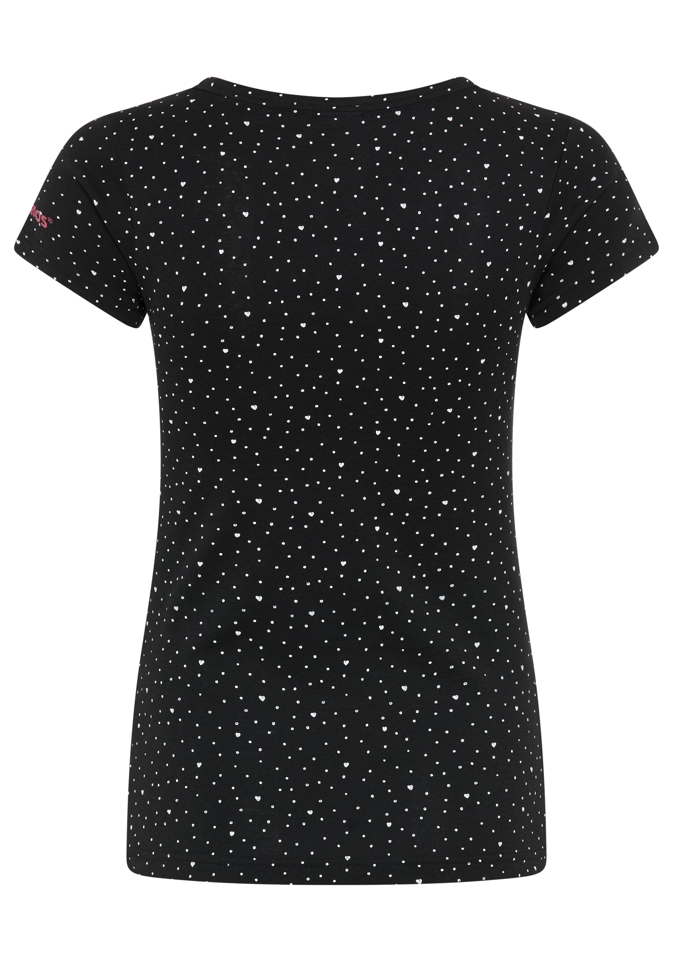 KangaROOS T-Shirt Kurzarm,  elastische Rippware,  mit Herz-Muster,  Rundhalsausschnitt