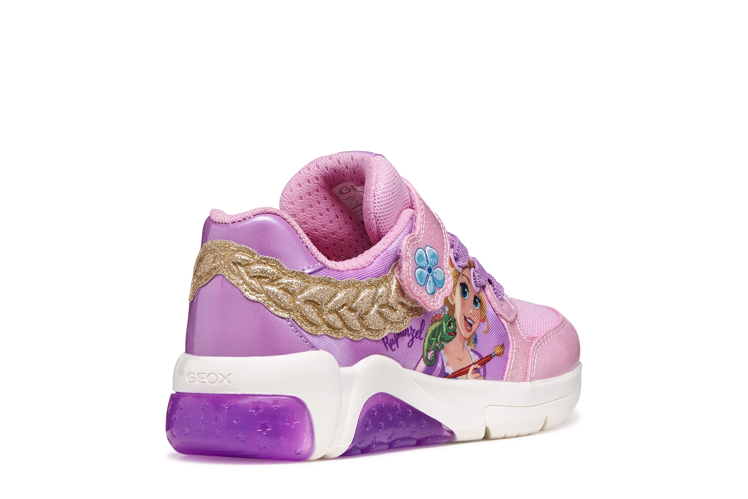 Geox Sneaker »J FADINLIGHT GIRL DISNEY PRINCESS RAPUNZEL«  Halbschuh mit Blinkfunktion, Größenschablone zum Download