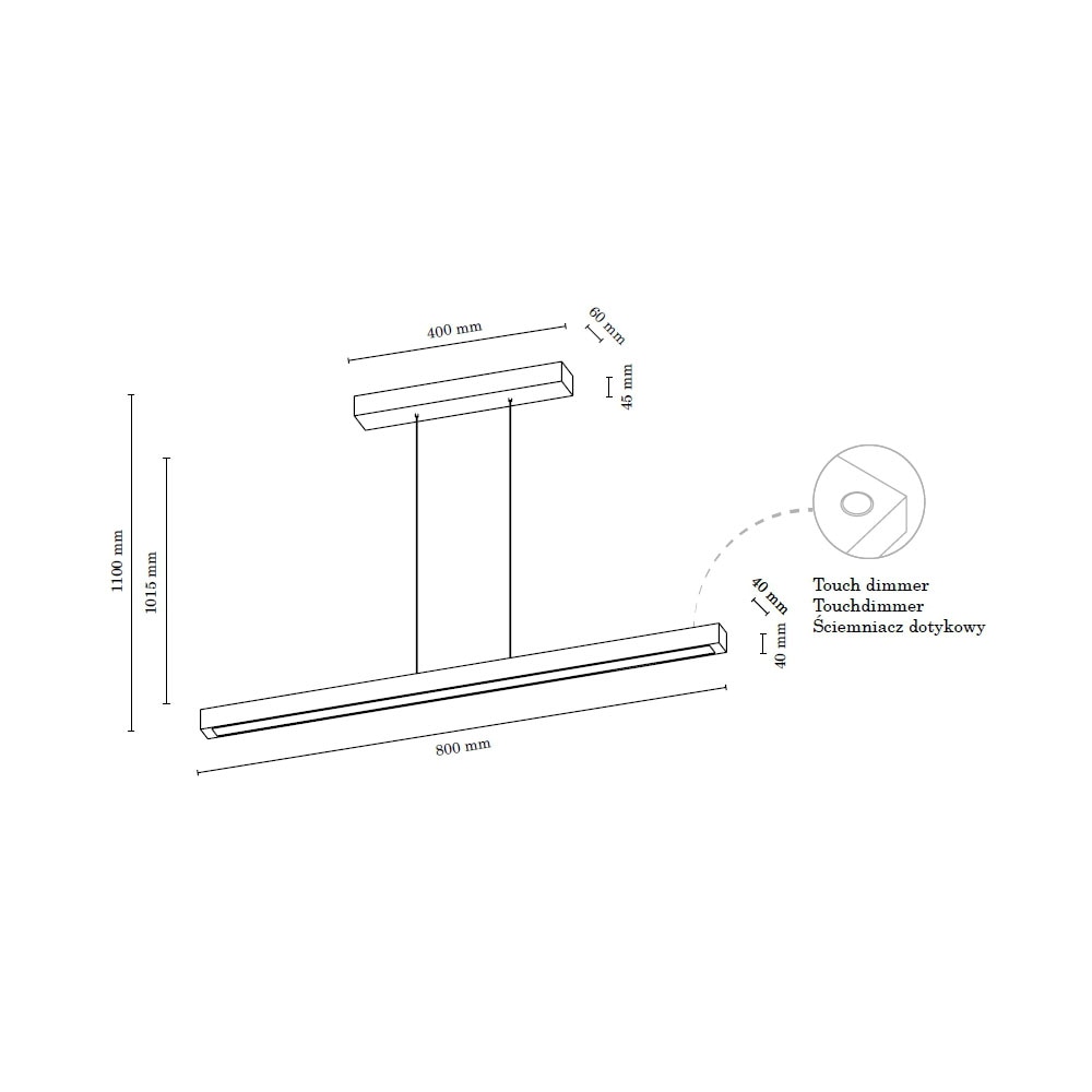 SPOT Light Pendelleuchte »SMAL«, 1 flammig, Leuchtmittel LED-Modul | LED fest integriert, Hängeleuchte, Eichenholz, mit integriertem 24V-LED-Modul, Touch Dimmer