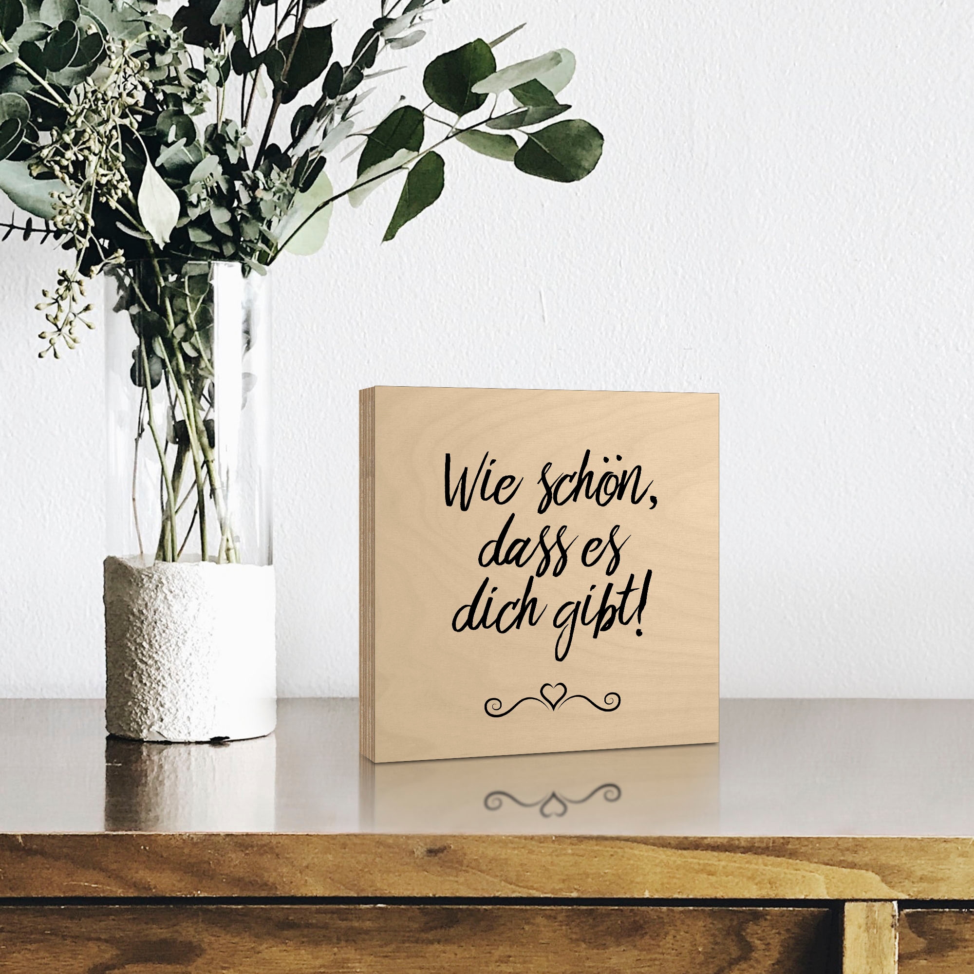 Artland Holzbild »Wie schön, dass es dich gibt«, Sprüche & Texte, (1 St.)