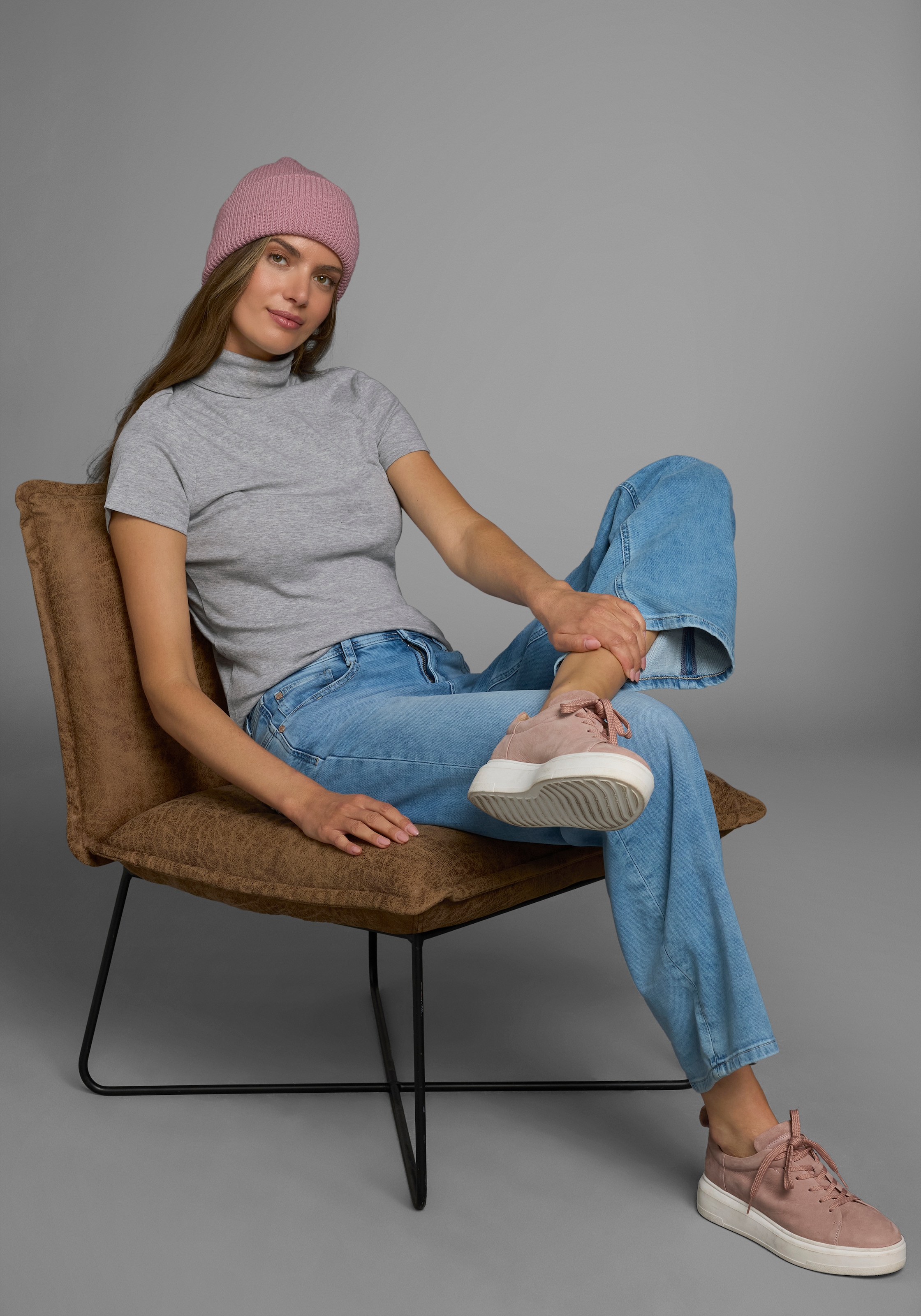 Flashlights Rollkragenshirt, figurbetont, Basic-Stil, Rollkragen, aus 100% Baumwolle, elastisch