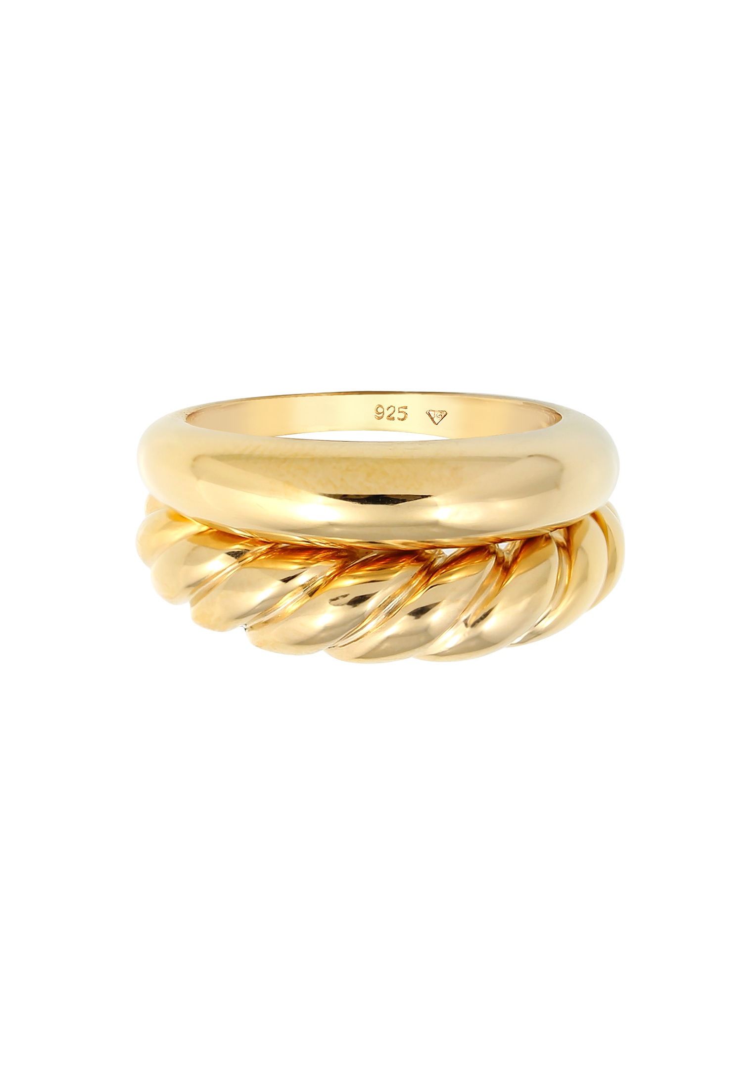 Elli Premium Ring-Set »Ring Gedreht Bandring Classic (2 tlg) Set 925 Silber«