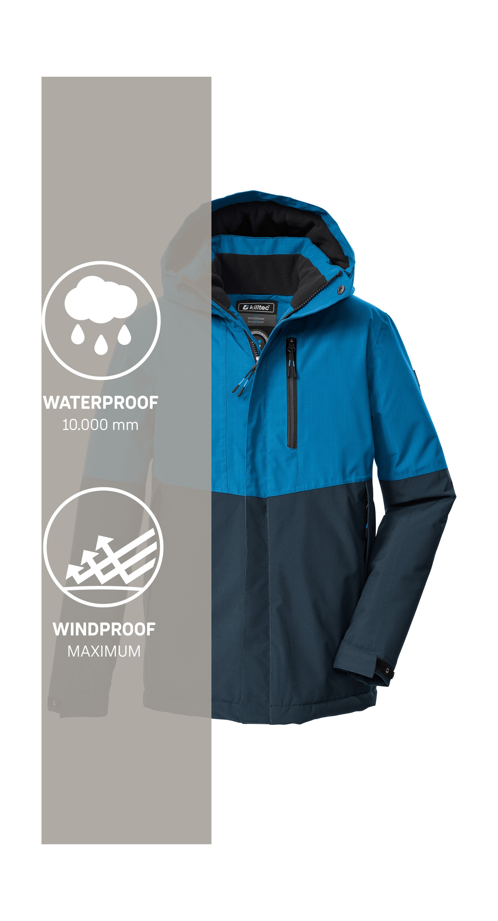 Killtec Funktionsjacke »KOW 222 BYS JCKT« Wind- u. wasserdichte Kinderjacke mit Fleece, reflektierender Print