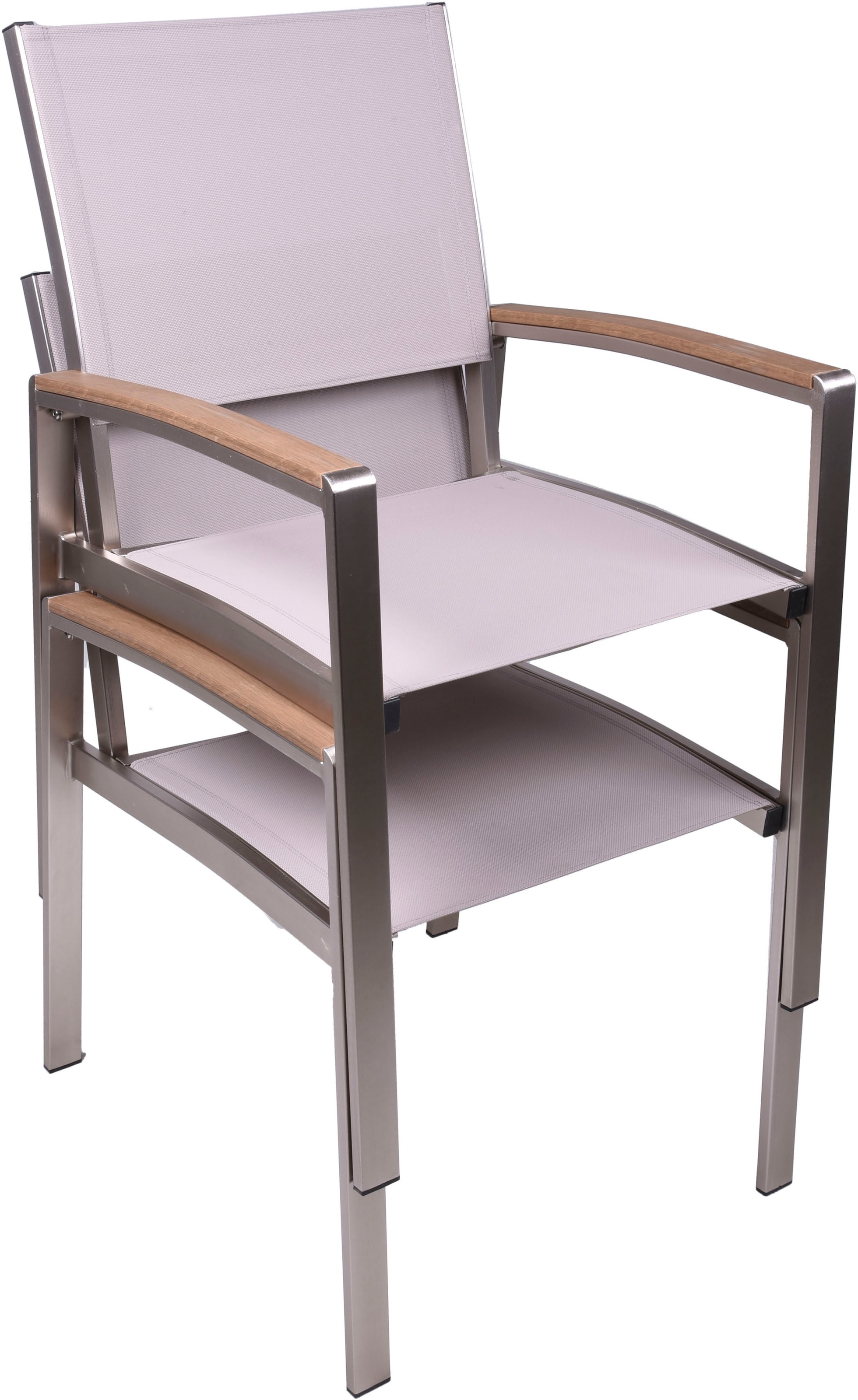 Garden Pleasure Garten-Essgruppe »FLORENCE«, (7 tlg., 1x Tisch, 6x Stapelstuhl), Stühle stapelbar, geeignet für 6 Personen