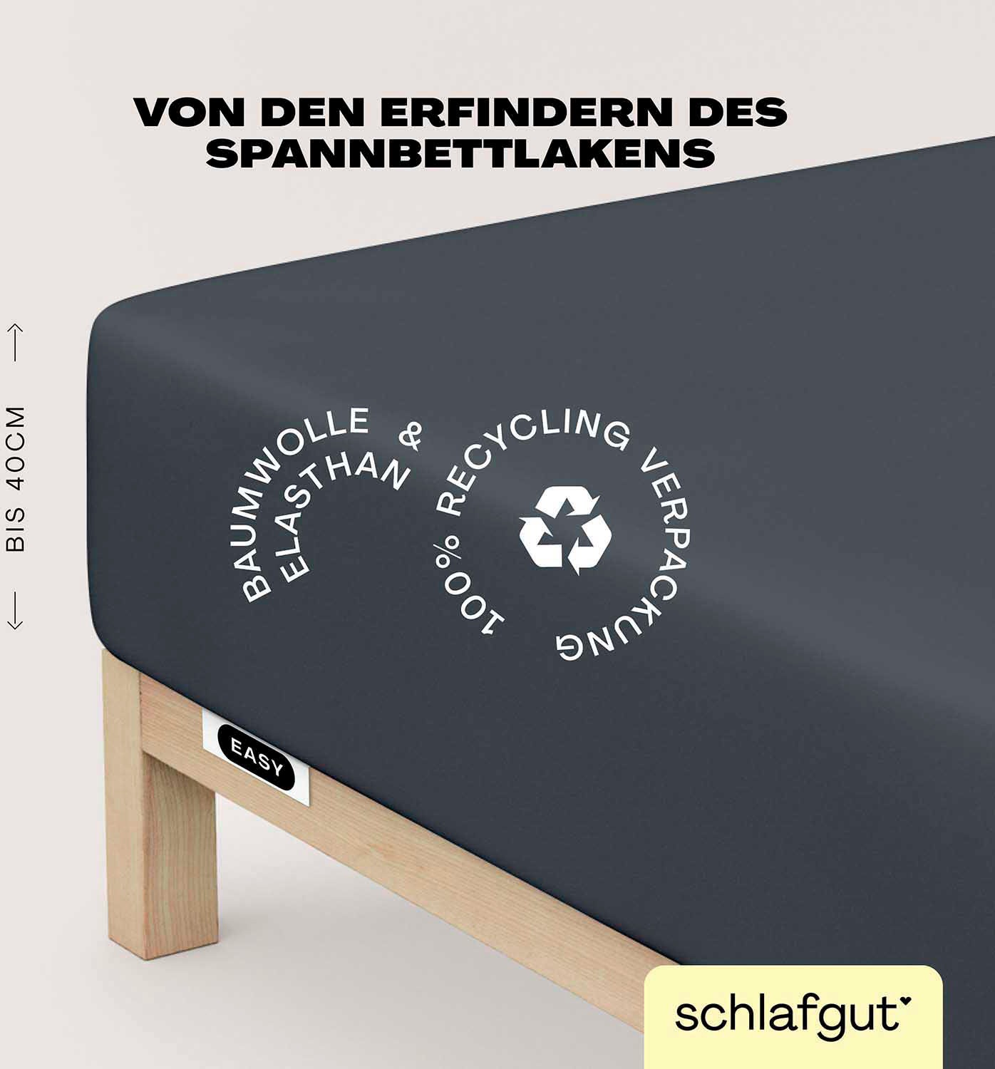 Schlafgut Spannbettlaken »EASY Jersey Elasthan Boxspring«, MADE IN GREEN by OEKO-TEX®