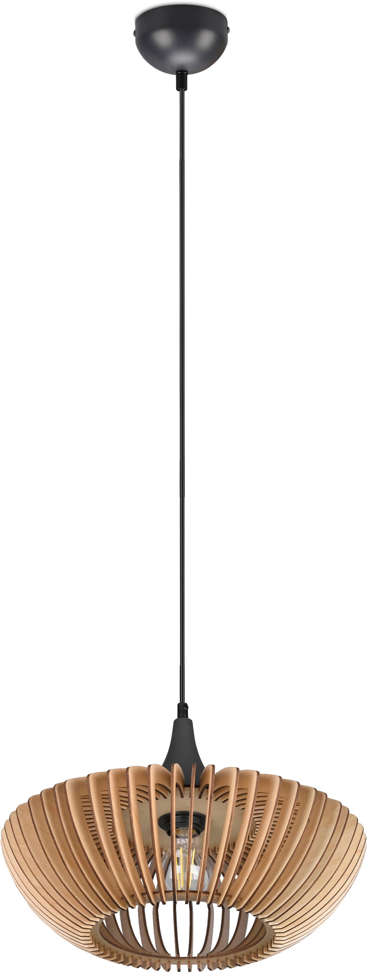 TRIO Leuchten Holzschirm kaufen flammig-flammig, 150cm, | XXL »Colino«, online 3 1xE27 Ø40cm mit Hängelampe Pendelleuchte mit Garantie 1 höhenverstellbar bis Jahren exkl
