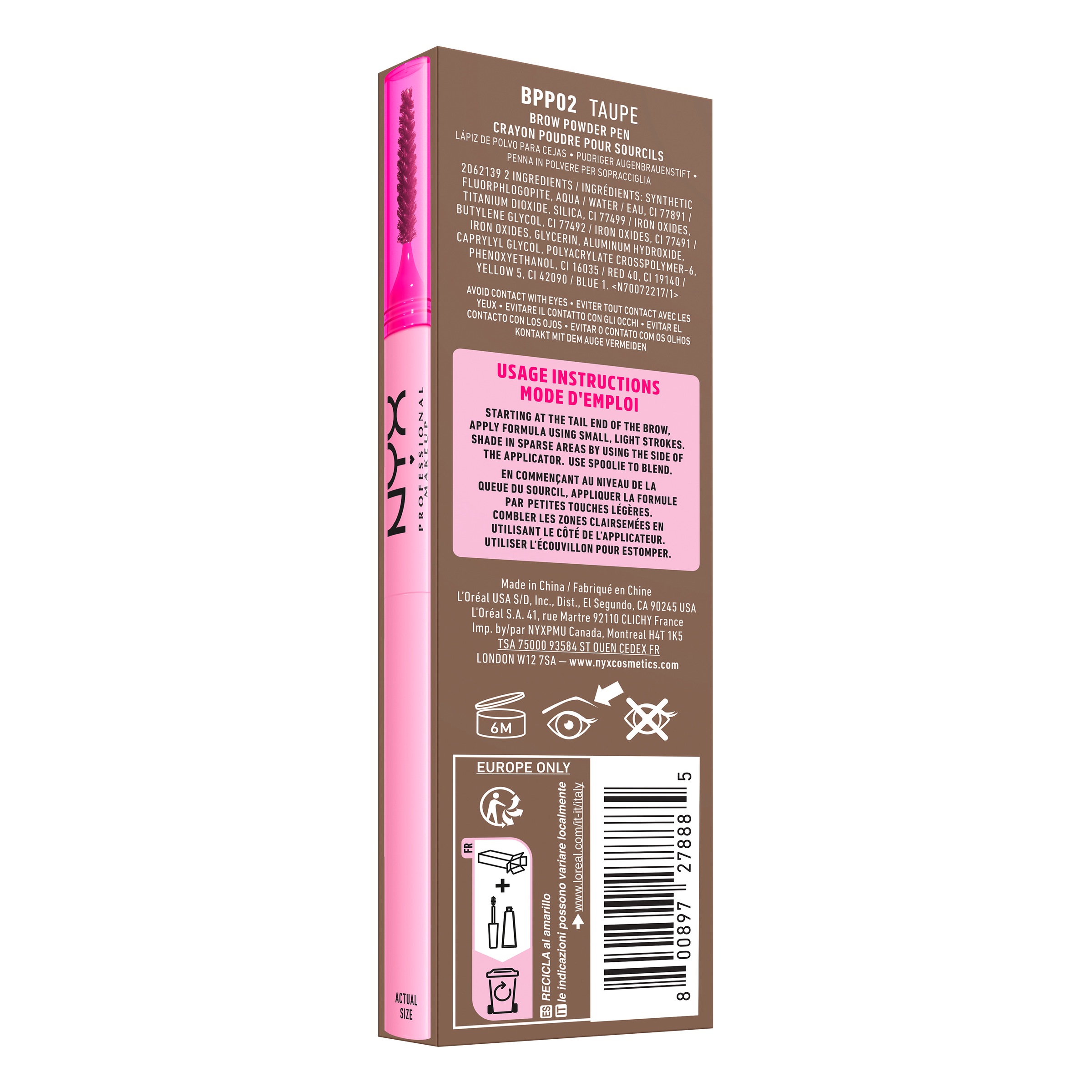 NYX PROFESSIONAL MAKEUP Augenbrauen-Stift »NYX Professional Makeup Fluff & Snatch Puder Augenbrauenstift«