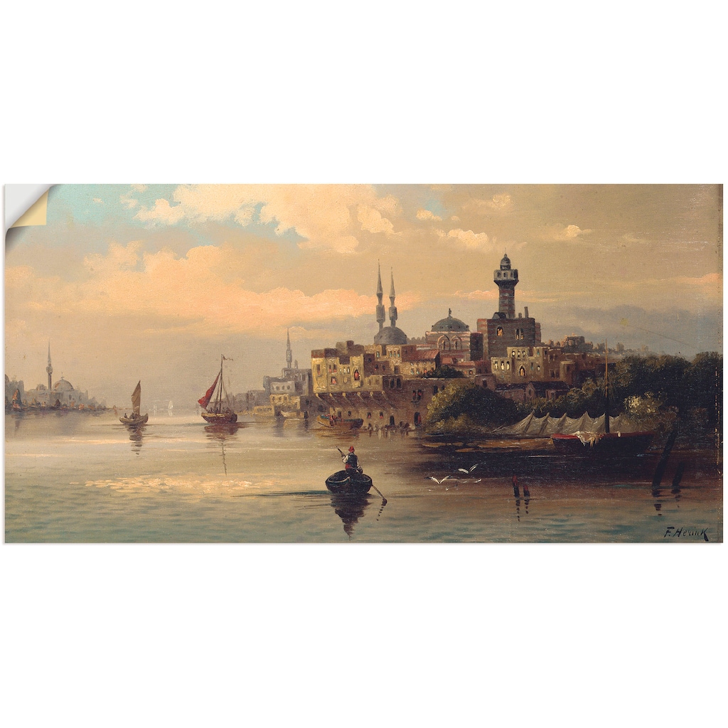 Artland Wandbild »Kauffahrtsschiffe auf Bosporus, Istanbul«, Gewässer, (1 St.), als Leinwandbild, Poster, Wandaufkleber in verschied. Größen