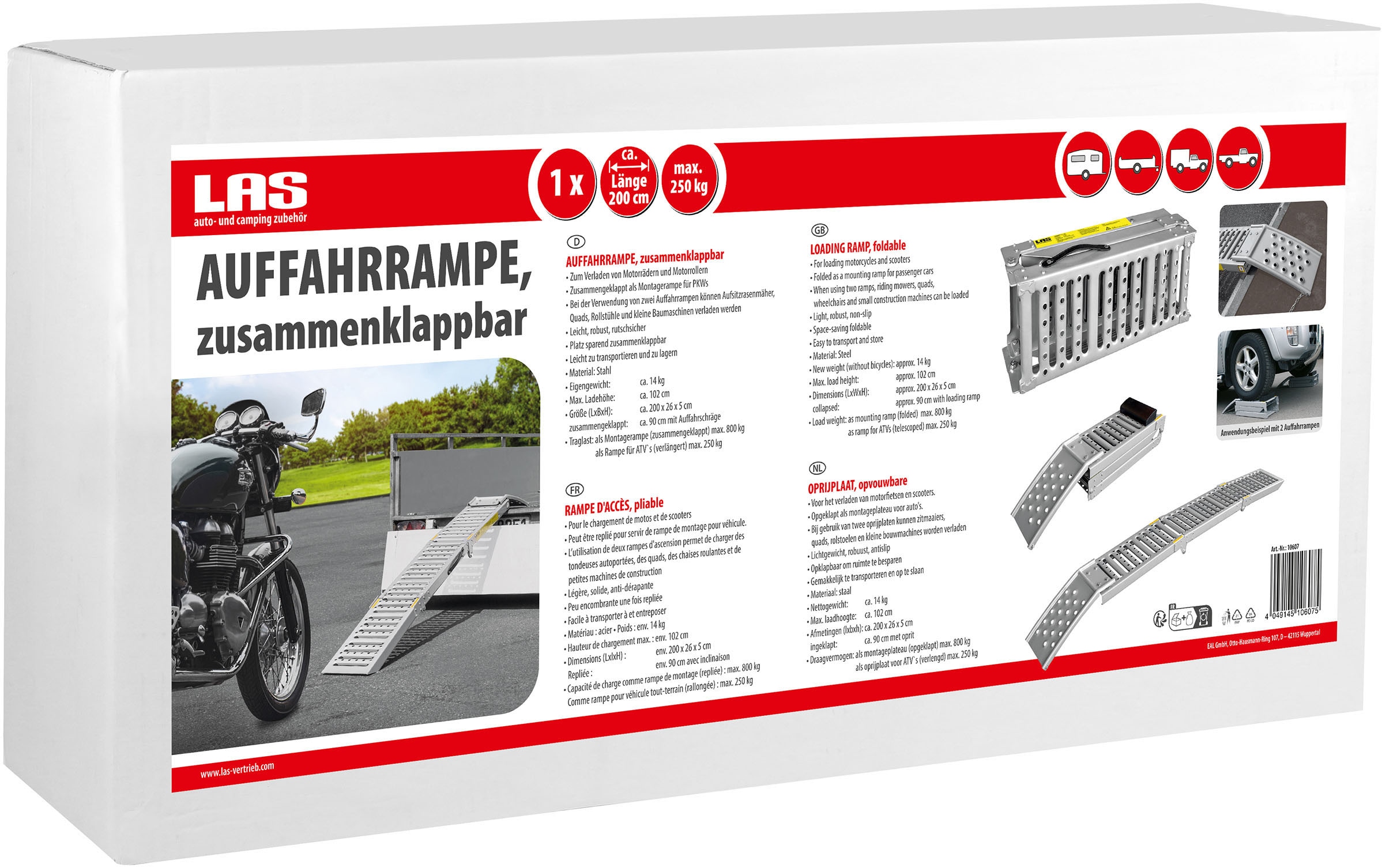 LAS Auffahrrampe »Auffahrrampe klappbar Stahl einzeln«