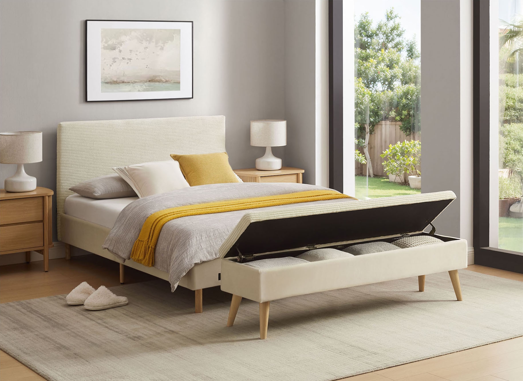 Home affaire Bettbank »Armandine mit Stauraum« wahlweise in den Breiten 140cm oder 180cm erhältlich