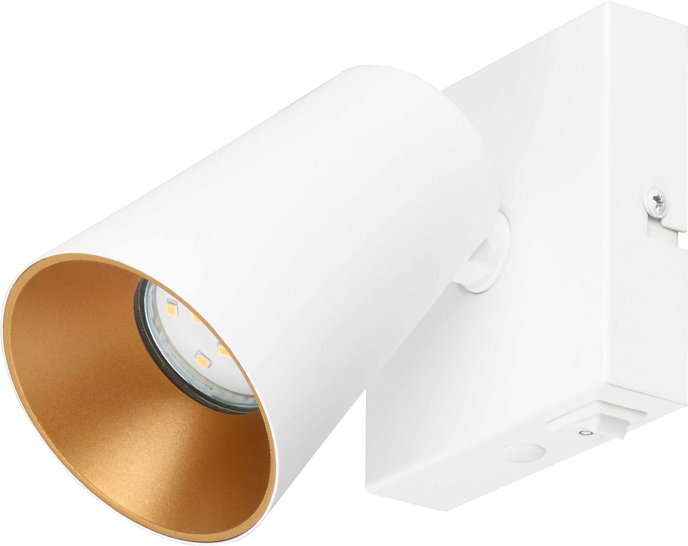 TRIO Leuchten Wandstrahler »SHARP, Spot 1-flammig exkl 1x GU10 max 10W schwenkbar & drehbar« GU10 1 Stk. warmweiß - kaltweiß Schirm innen gold, Kippschalter, Spot für Wandmontage + Deckenmontage