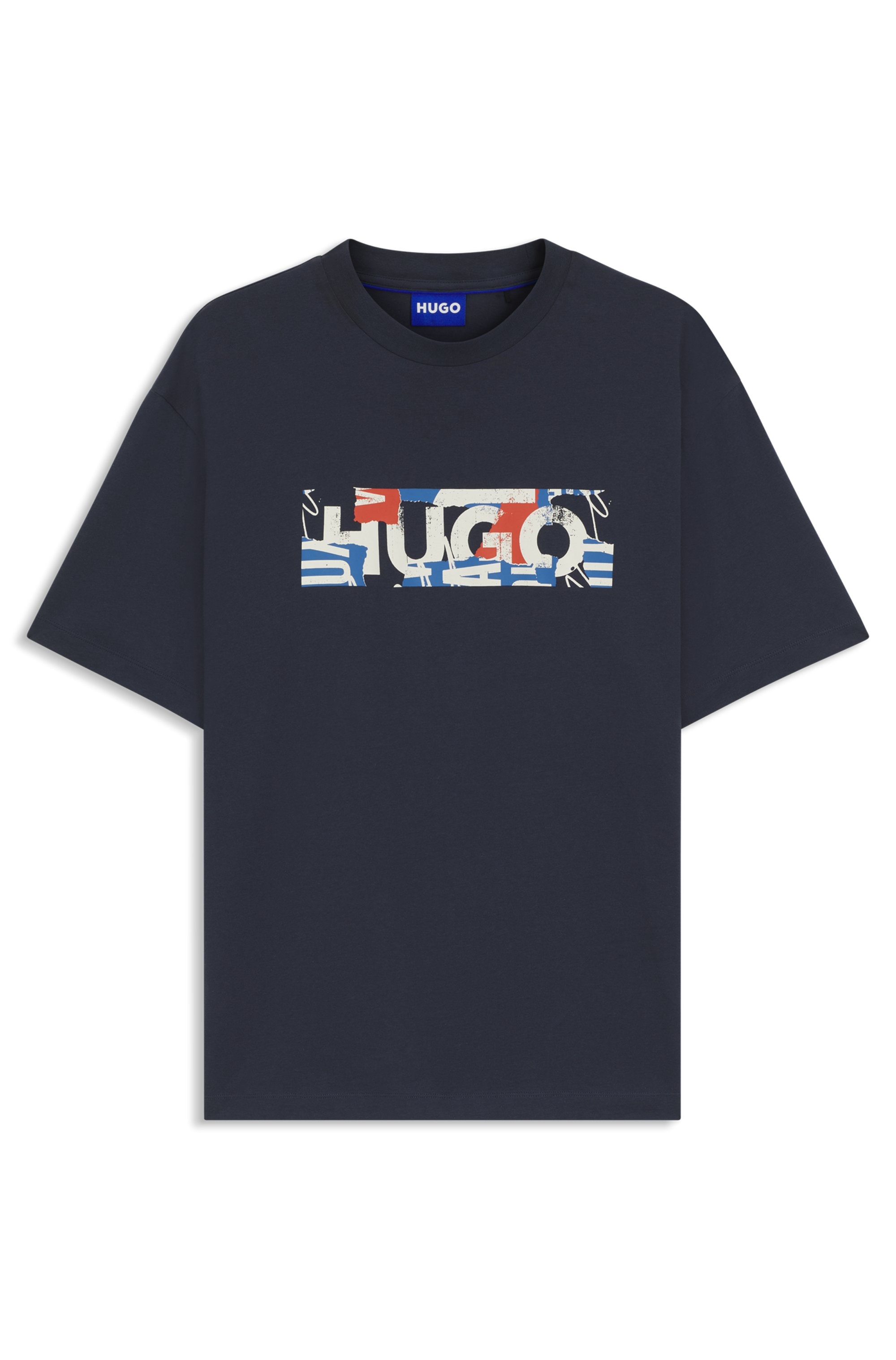 HUGO Blue T-Shirt »Nugix«, mit grafischem Logo-Druck