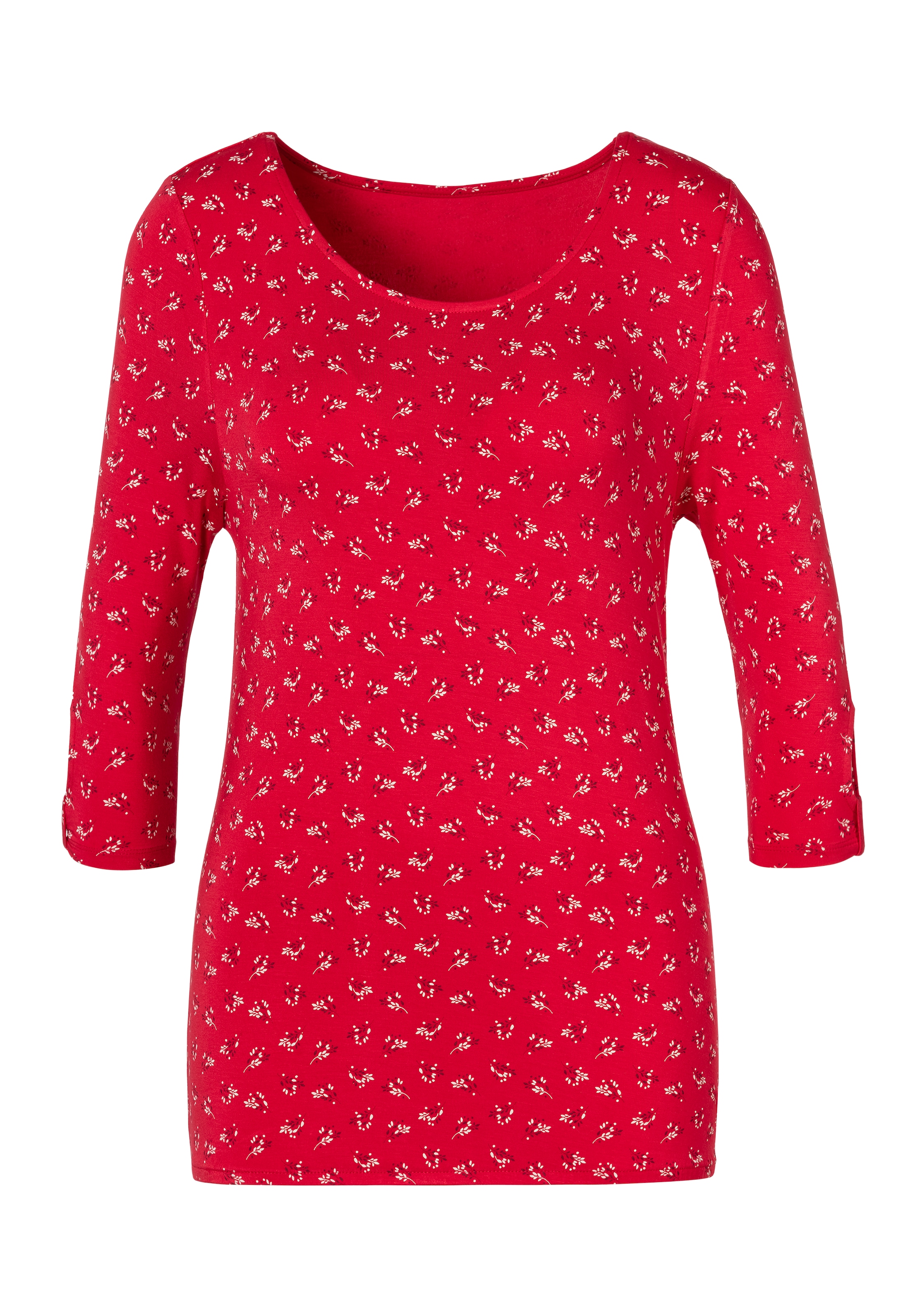 LASCANA 3/4-Arm-Shirt »mit kleinem Cut-Out am Ärmelsaum«, aus weichem Viskose-Stretch