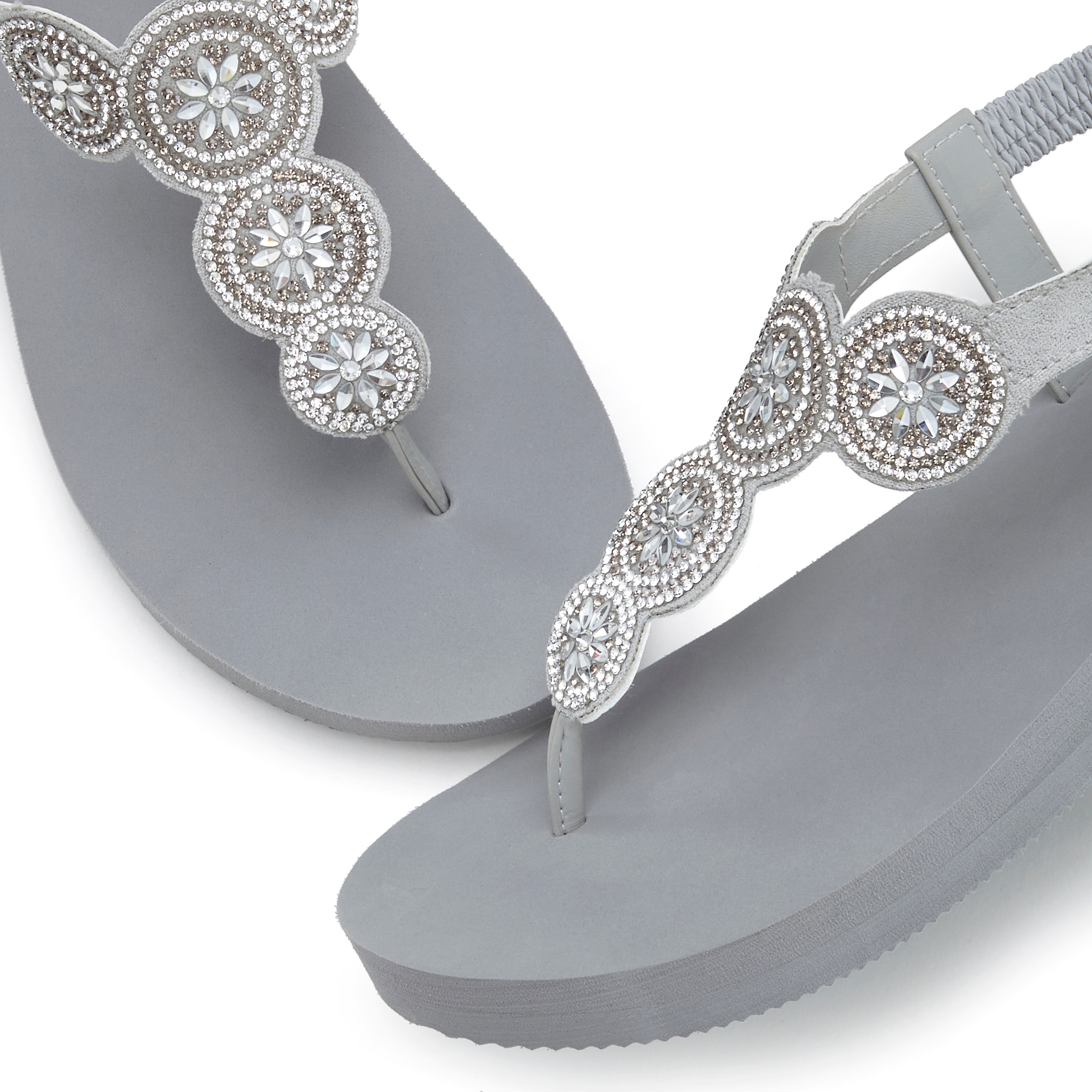Venice Beach Zehensteg-Sandale, ultraleicht mit Glitzerdetails VEGAN