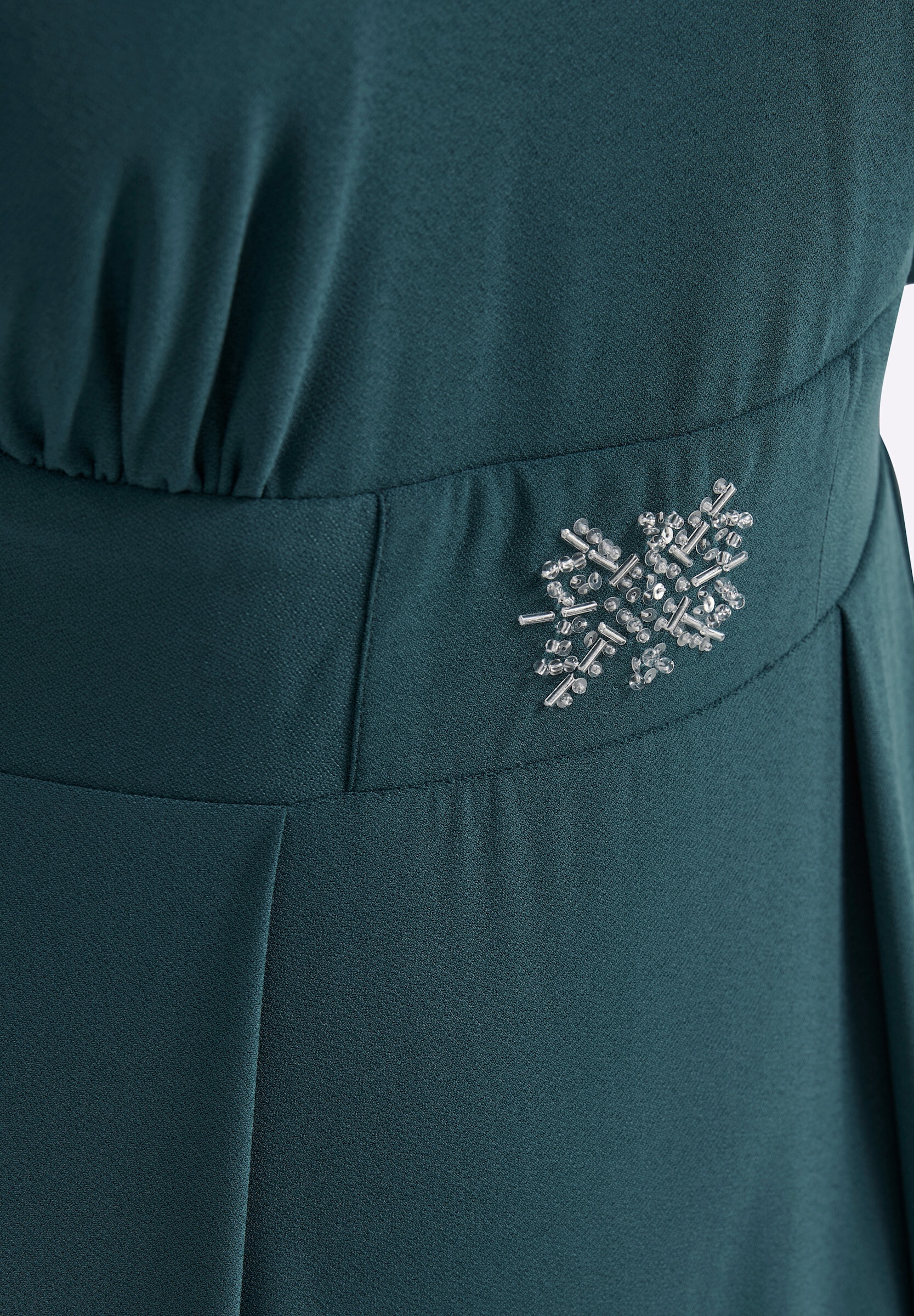 Sheego Cocktailkleid »Abendkleid Abendkleid mit Stickerei am Taillenbund« Ohne Tasche