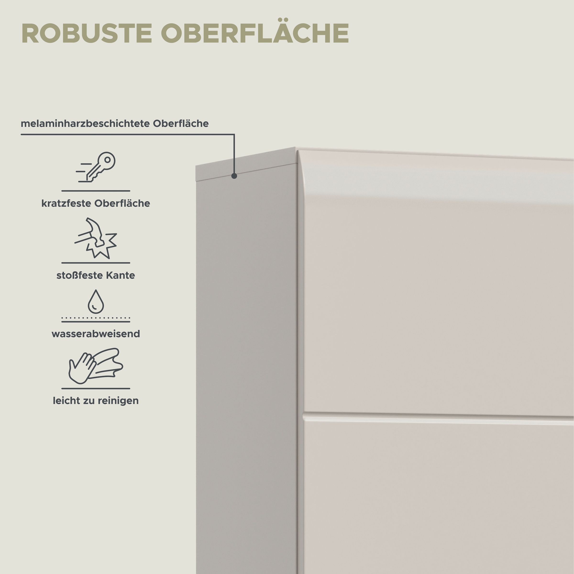 welltime Stauraumschrank »FLORENZ, TOPSELLER!, Höhe 185 cm, 4 oder 6 Türen, viel Stauraum« TOPSELLER!, 1 Stk. tlg. hochwertige MDF Front, Griff schwarz, Badschrank, Bad