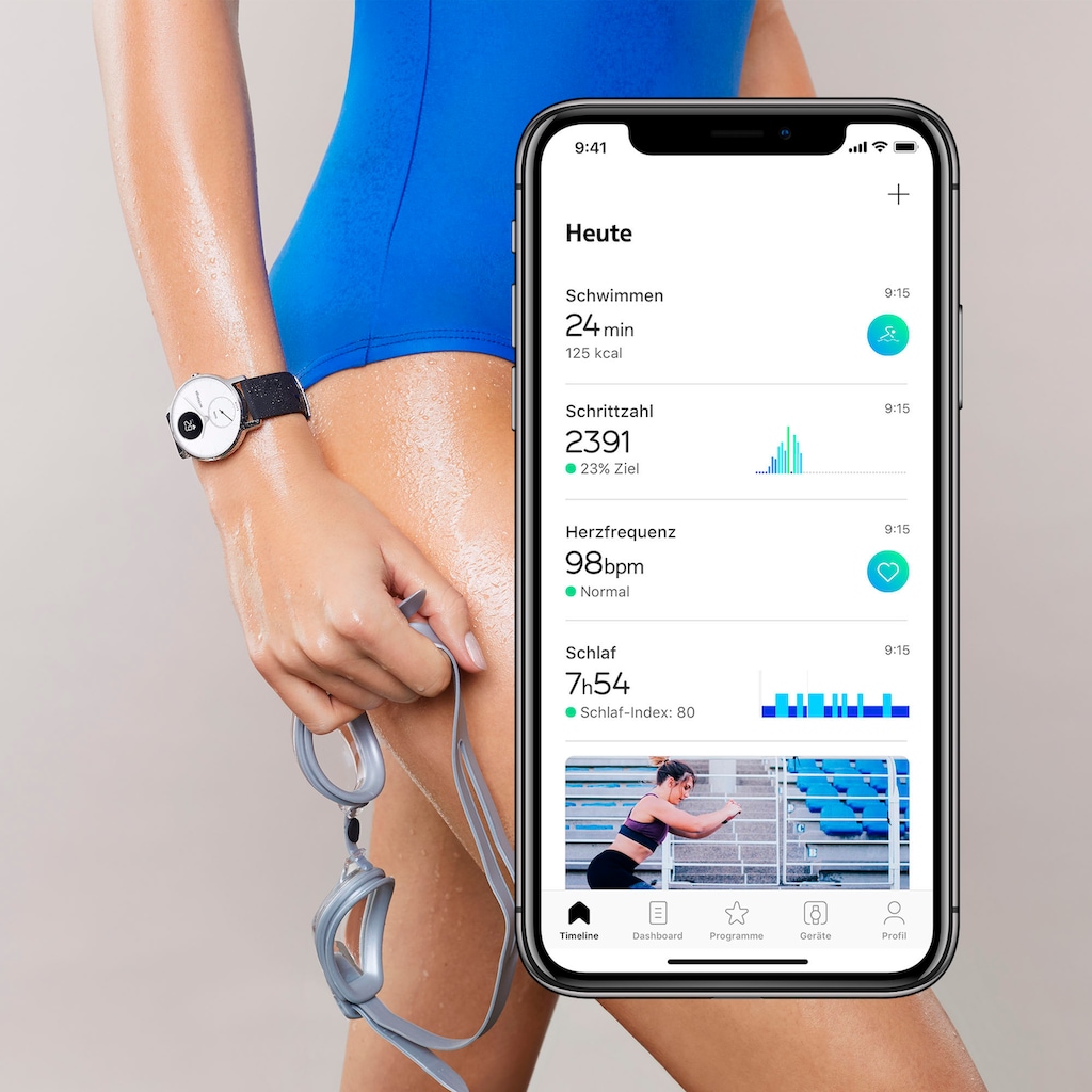 Withings Fitnessuhr »Activité STEEL HR (36 mm)«