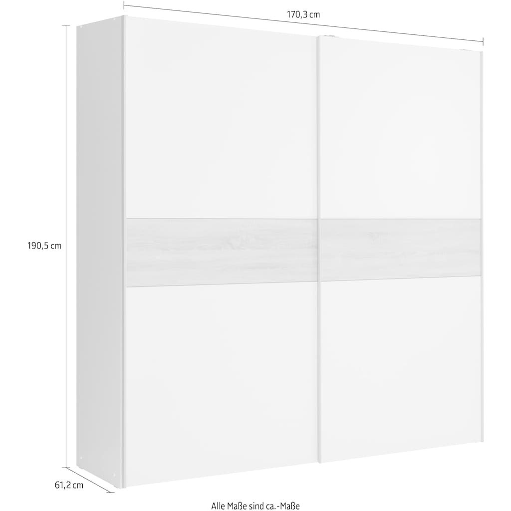 FORTE Schwebetürenschrank »Longline, Made in Europe, 2 Schiebetüren, modernes Design«