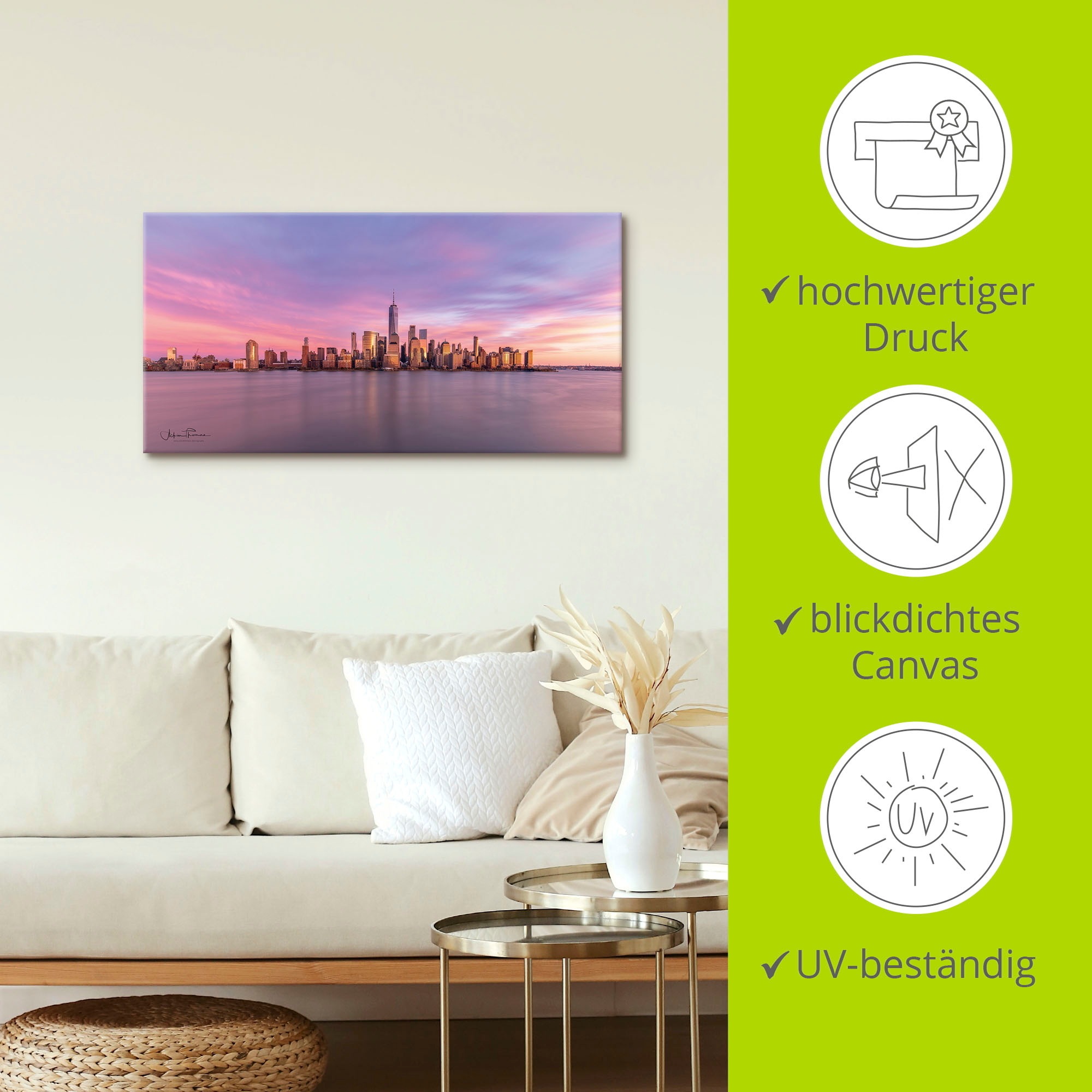 Artland Wandbild »Manhattan Skyline« New York 1 Stk. tlg. auf Holzrahmen gespannt