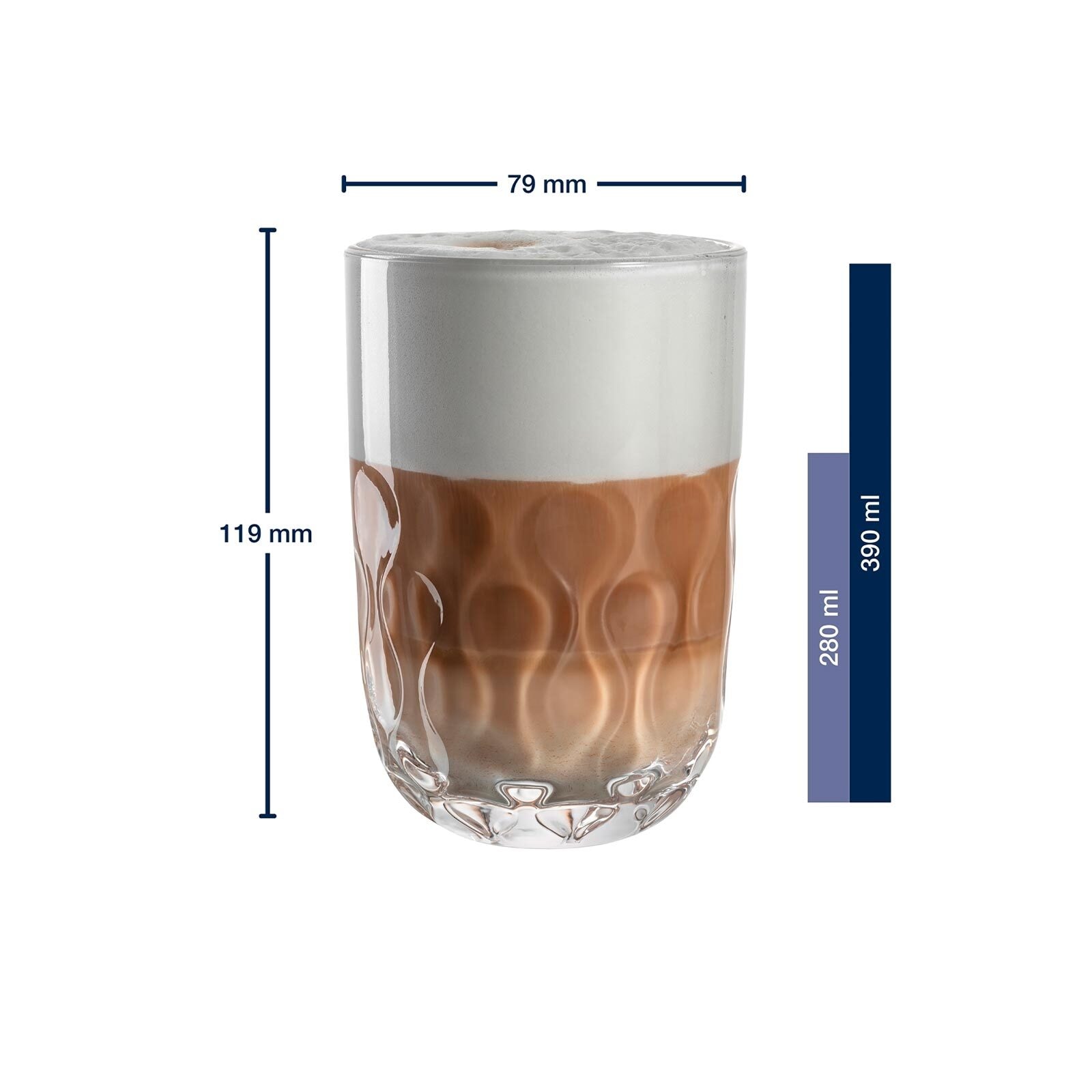 LEONARDO Latte-Macchiato-Glas »Latte Macchiato Gläser (2) Gocce 390 ml 6er Set transparent«