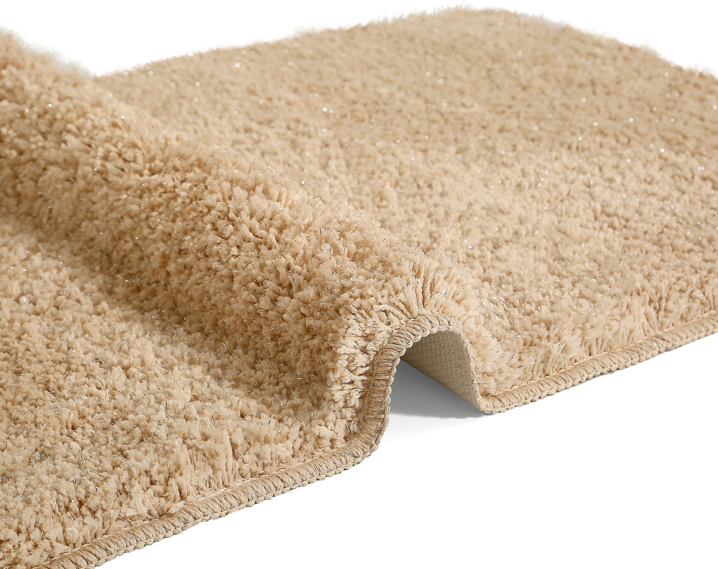 my home Badematte »Glitzer«, rutschhemmend beschichtet, fußbodenheizungsgeeignet-schnell trocknend-strapazierfähig, Badteppich, Akzente durch Glitzer-Garn