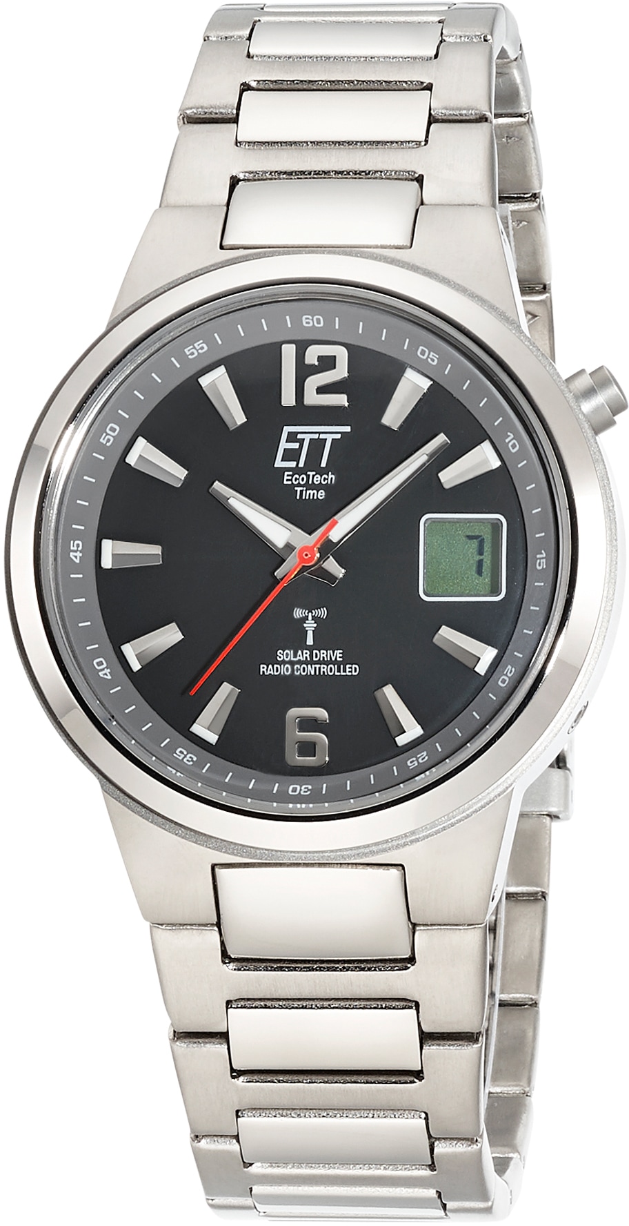 ETT Funkuhr »Everest, EGT-11465-51M«, Armbanduhr, Herrenuhr, Datum, Solar