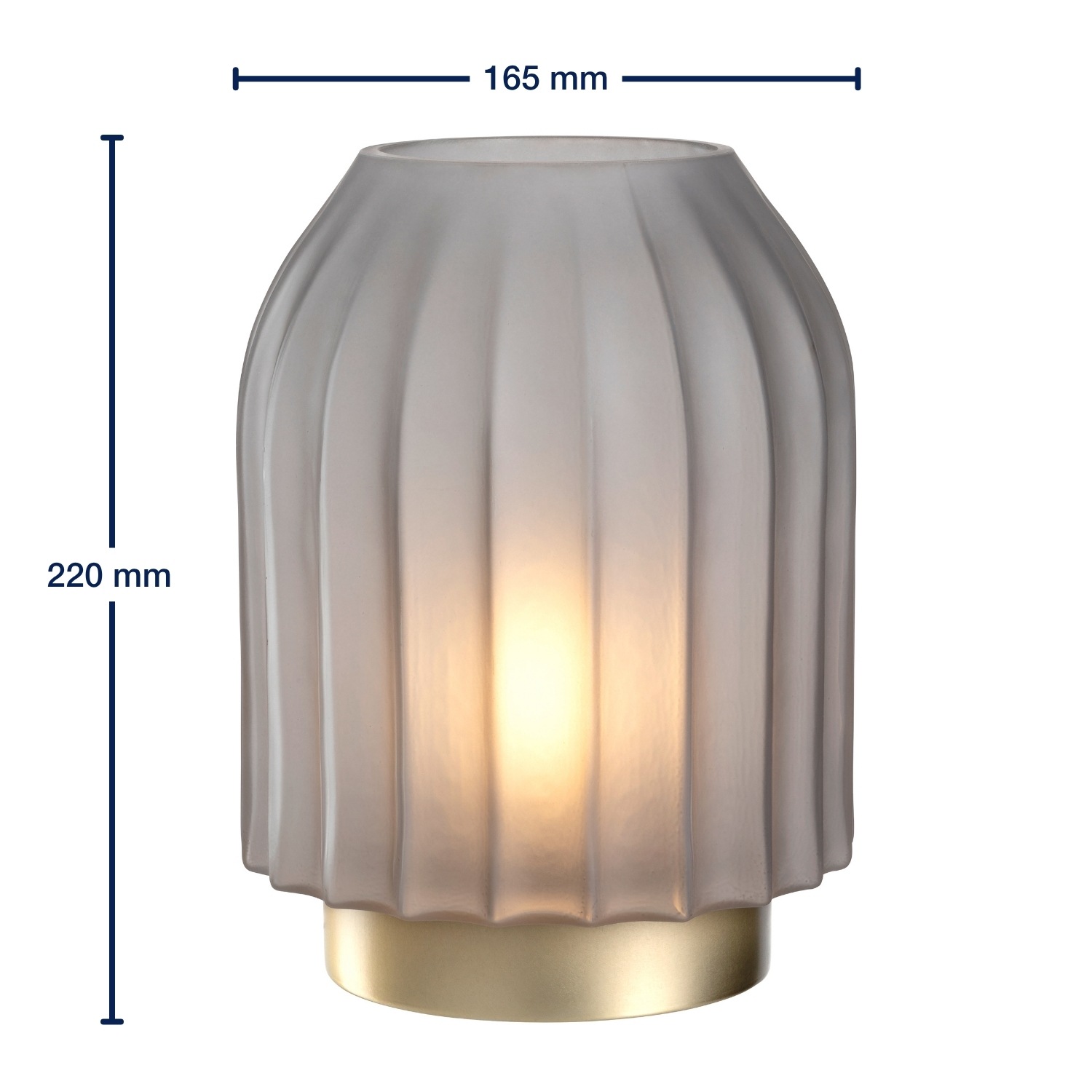 LEONARDO LED Dekolicht »Silenzio«, aus grauem Glas mit goldenem Sockel