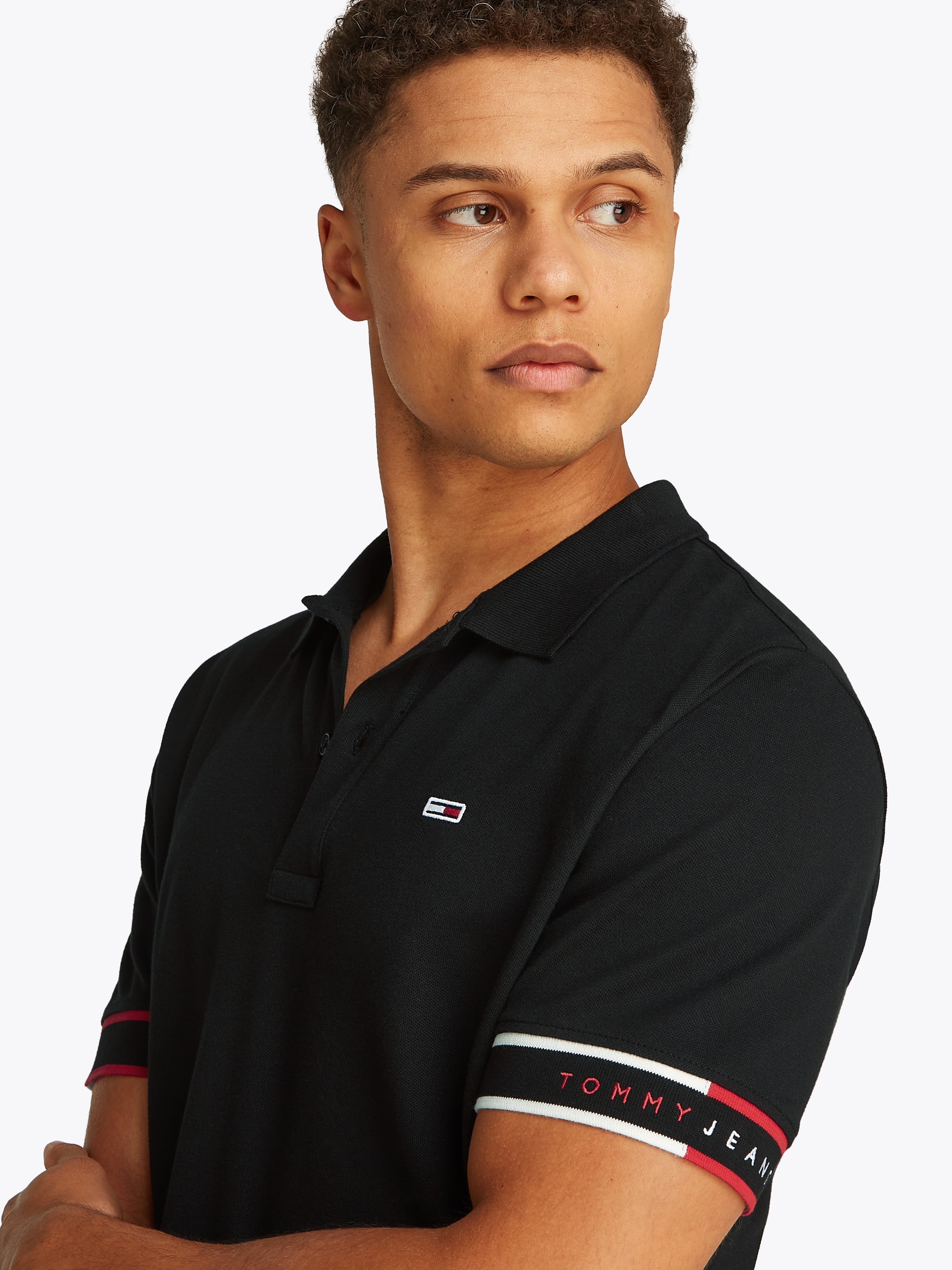 Tommy Jeans Plus Poloshirt »TJM SLIM FLAG CUFF POLO EXT«, Große Größen