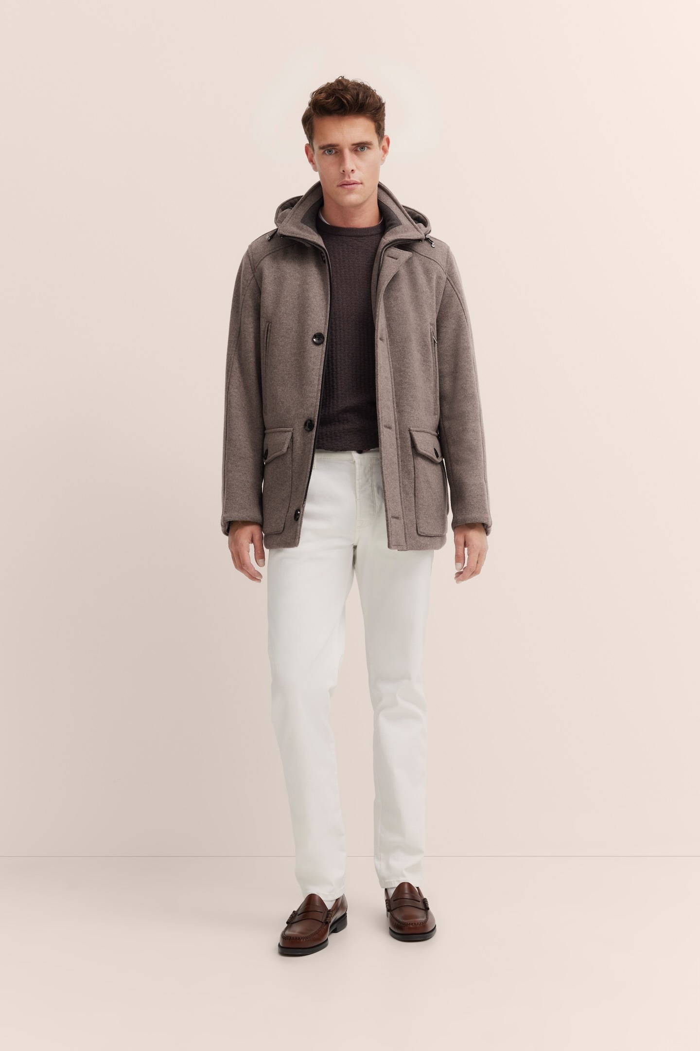 bugatti Kurzjacke mit Kapuze mit Steppnähten