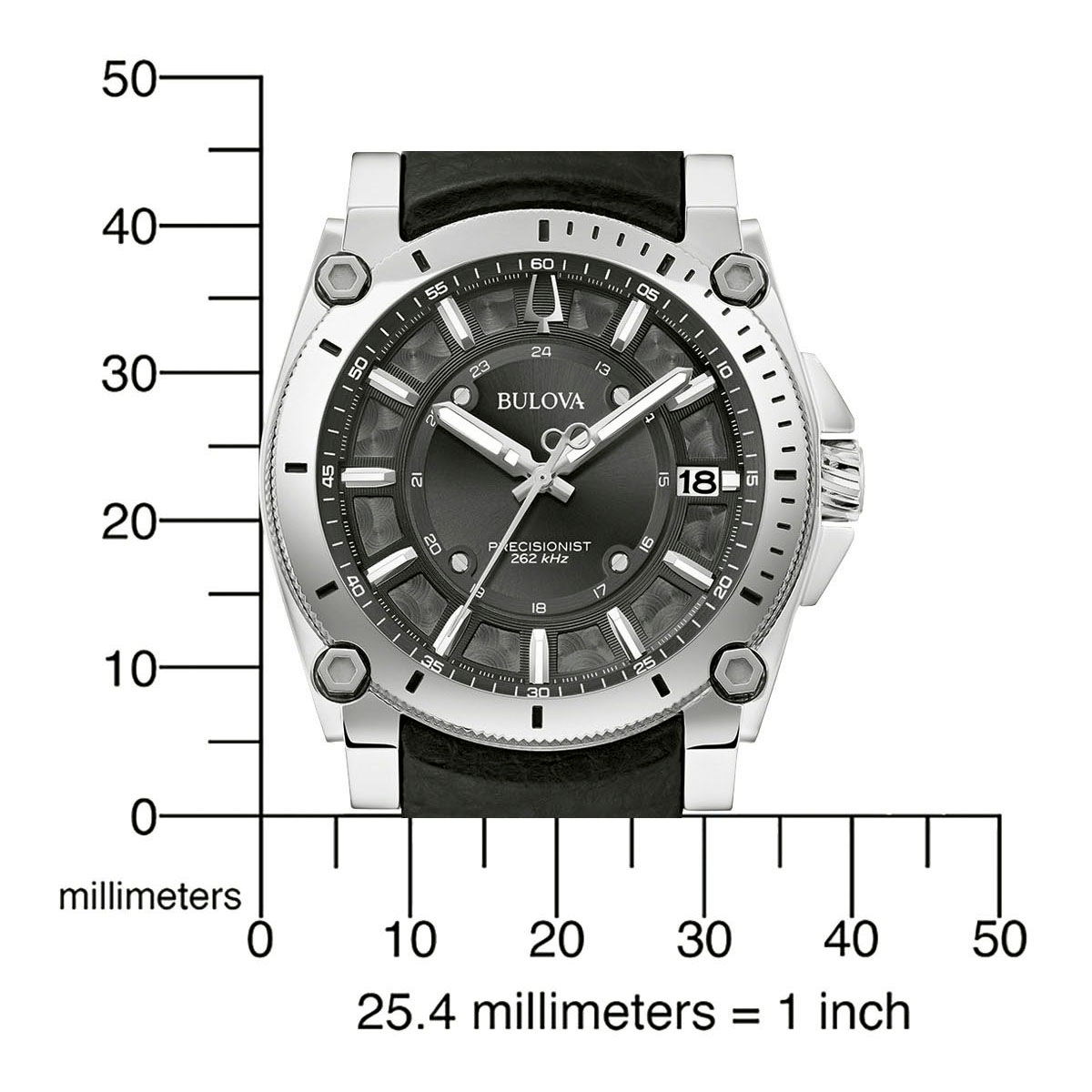 Bulova Quarzuhr, Armbanduhr, Herrenuhr, Lederarmband, Saphirglas, Datum