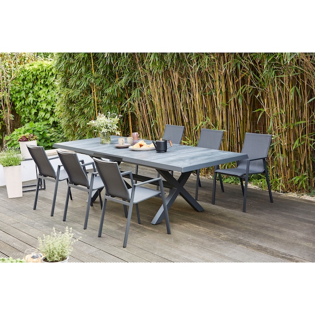 Siena Garden Garten-Essgruppe »Reno / Messina Set«, (Set, 7 tlg.),  bestehend aus 6 Sesseln und 1 Ausziehtisch online kaufen | mit 3 Jahren XXL  Garantie