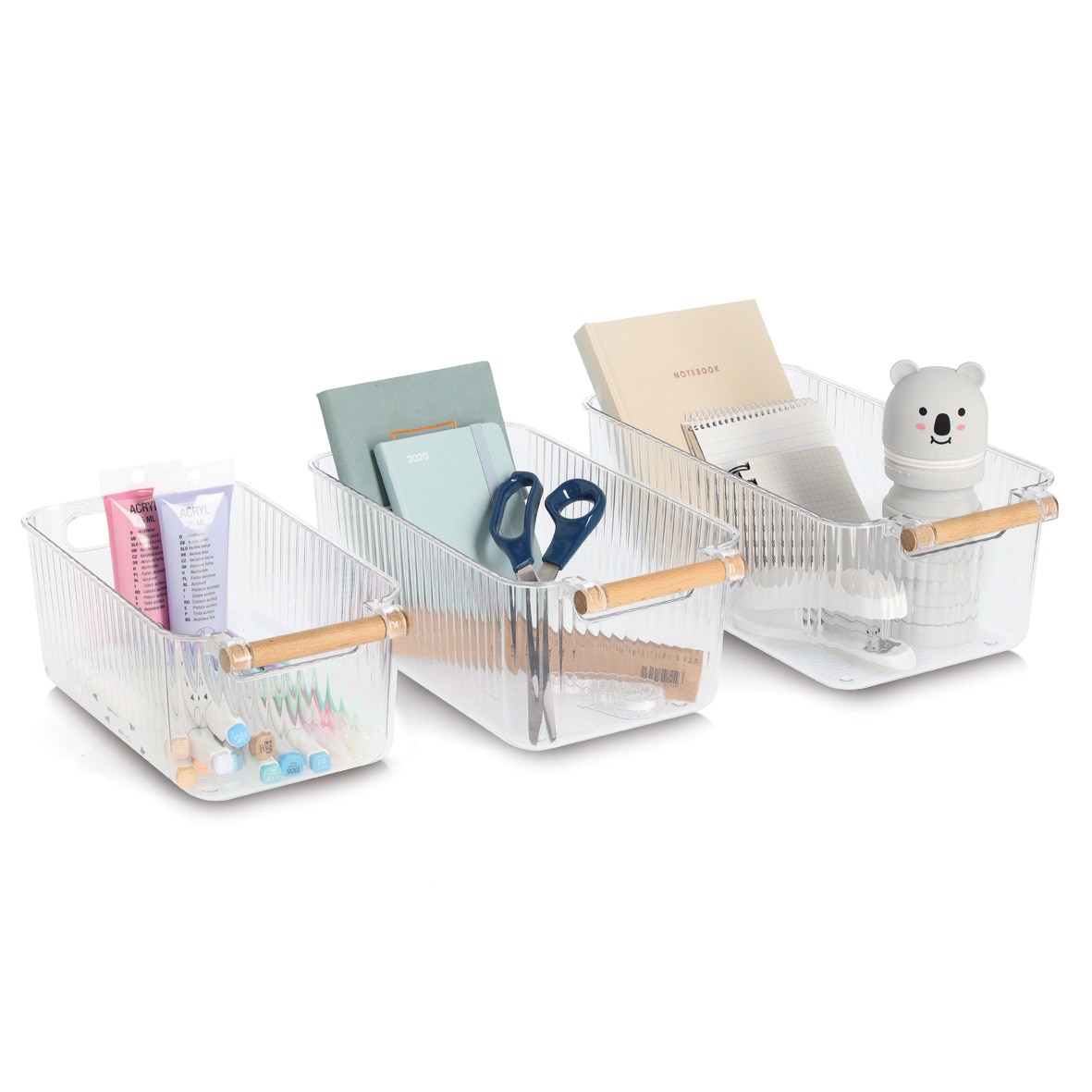 Zeller Present Aufbewahrungsbox »Aufbewahrungsboxen-Set, 3-tlg.« Kunststoff/Bambus, ca. 28x16x11, 31x17x11,5, 34x18x12 cm
