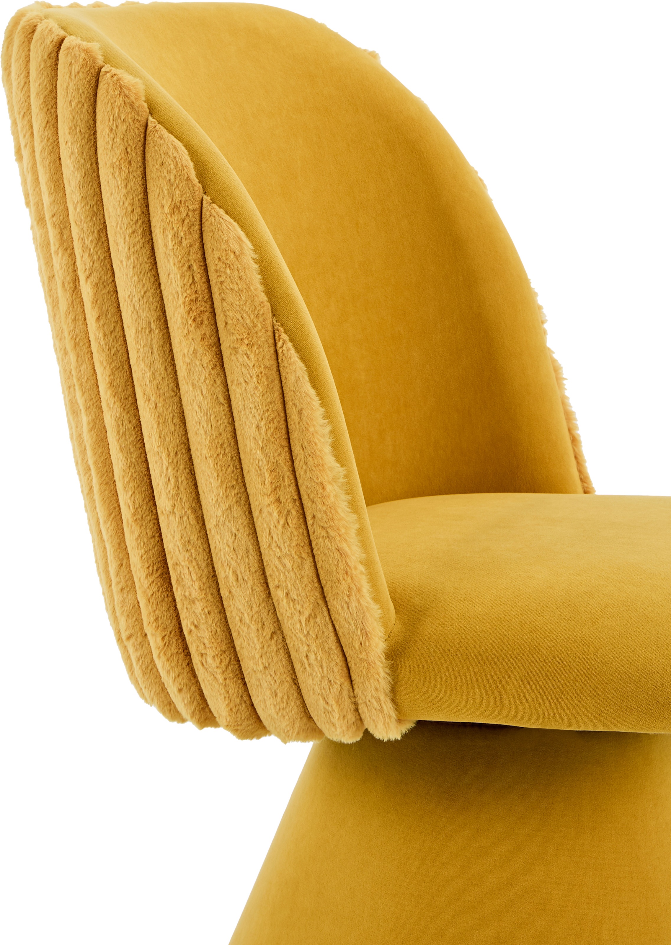 HELA Drehstuhl »BARI« (Set) 2 Stk.360° drehbar, Polsterfuß, Materialkombi, Außen Felloptik Innen Velvet