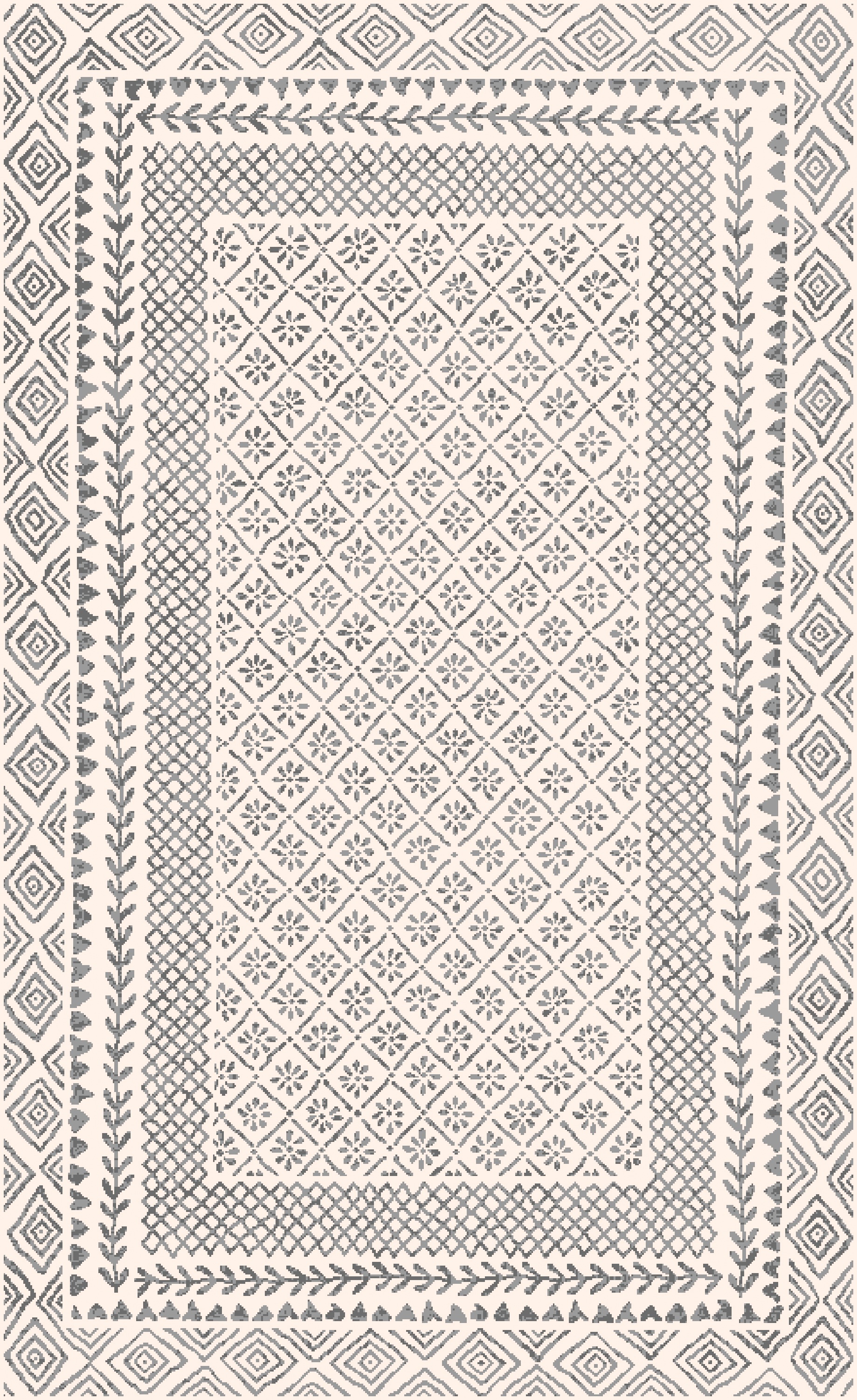 Livabliss Teppich »MONACO«, rechteckig, 14 mm Höhe, Skandinavischer Teppich, Kurzflor Boho-Wohnzimmerteppich