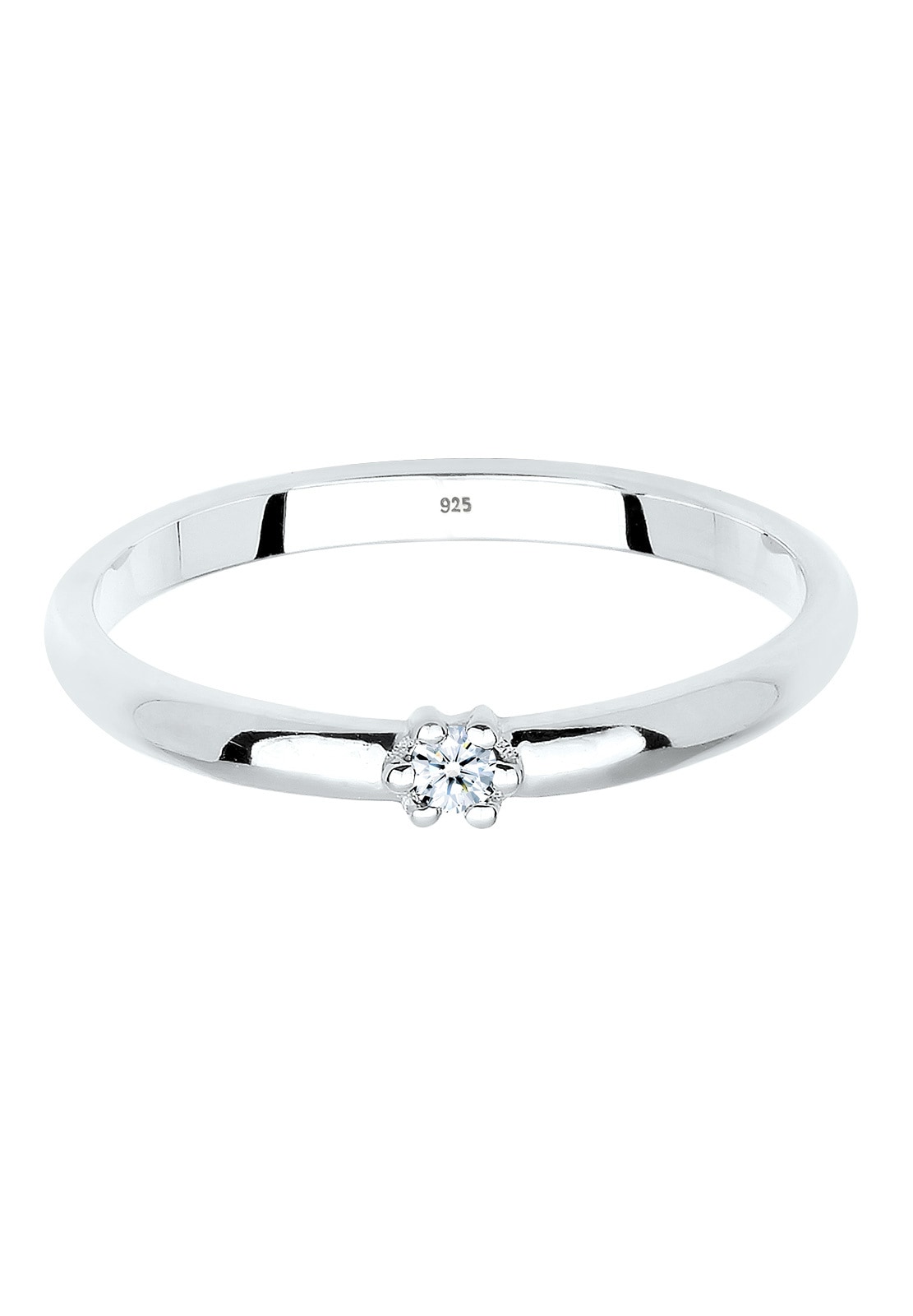 Elli DIAMONDS Verlobungsring »Ring Diamant Weiß Brillantschliff (0.03 ct) 925 Sterling Silber«