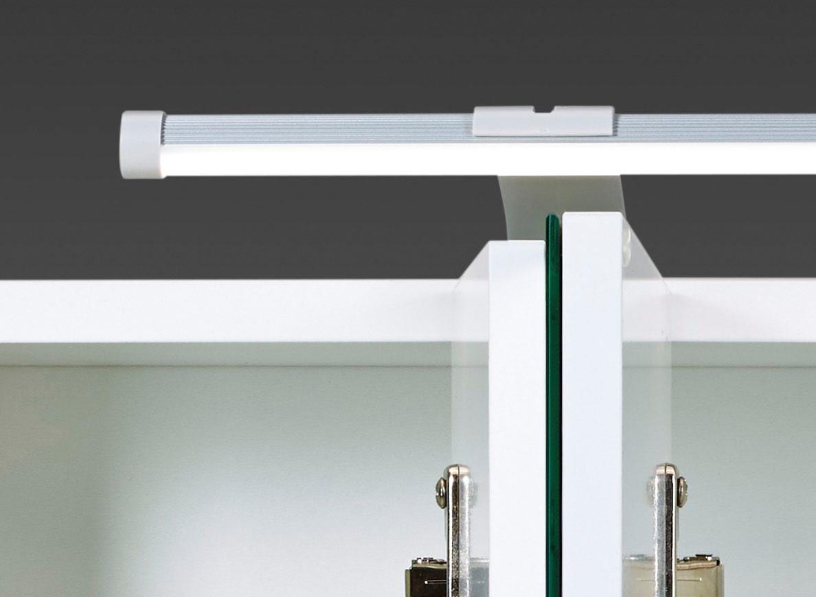 Schildmeyer Spiegelschrank »Dorina, mit höhenverstellbaren Glasböden made in Germany«, Breite 70 cm, 3-türig, LED-Beleuchtung, Schalter-/Steckdosenbox