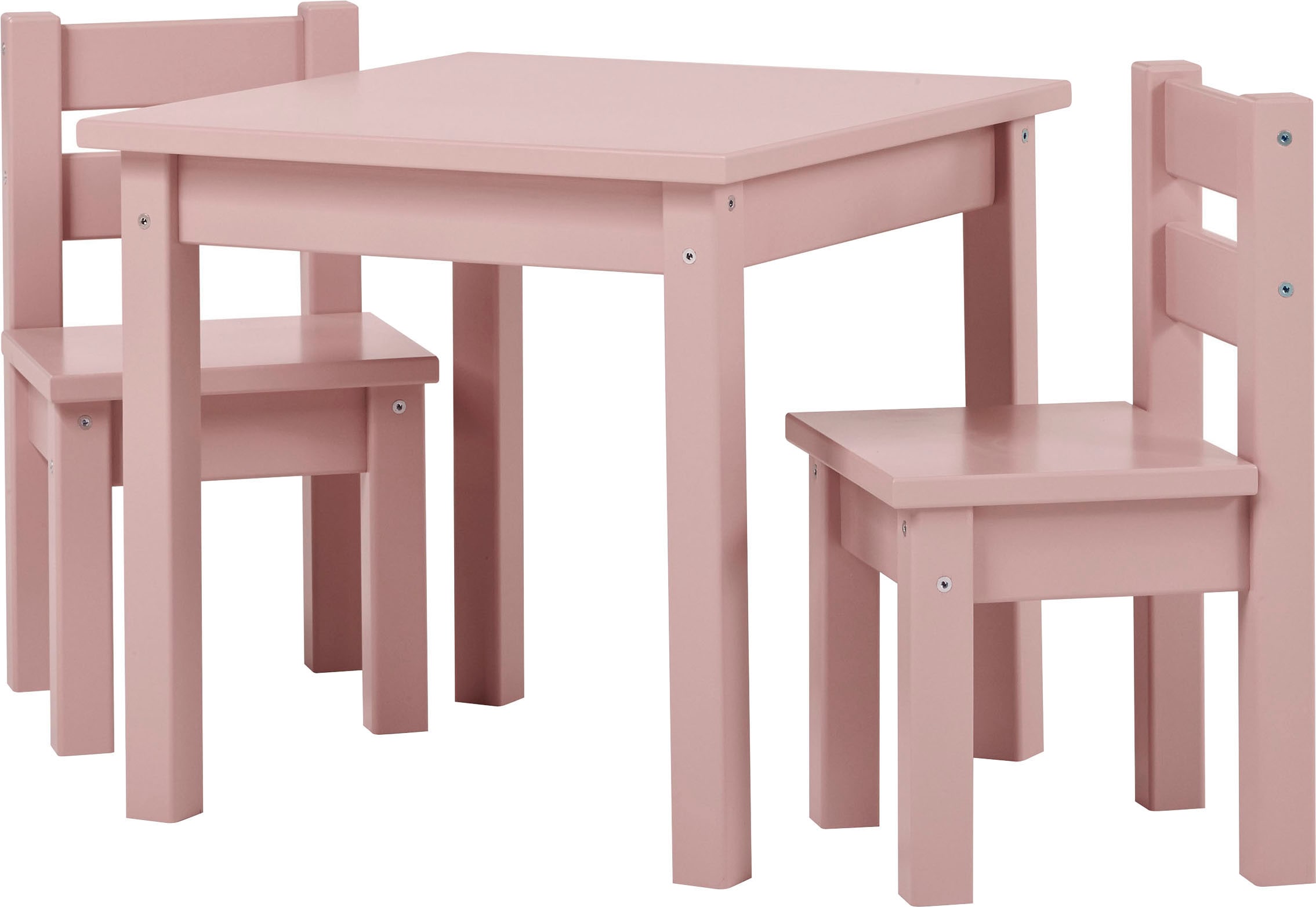Hoppekids Kindersitzgruppe »MADS Kindersitzgruppe« Set, 1 Tisch, 2 Stühle, 3 Stk. tlg. in vielen Farben, mit zwei Stühlen