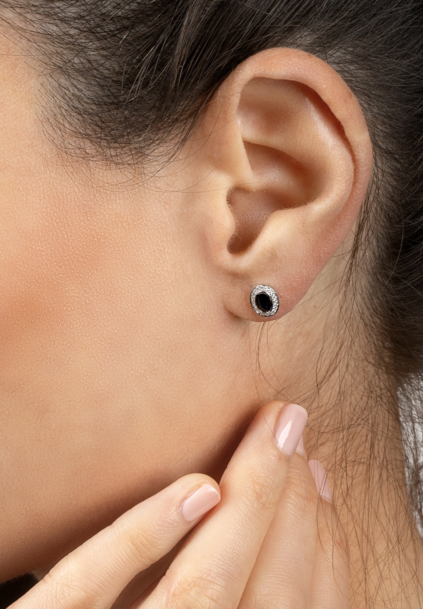 ONE ELEMENT Paar Ohrstecker »0,10 ct Diamant Brillant Safir Ohrringe  Ohrstecker aus 585 Weißgold«