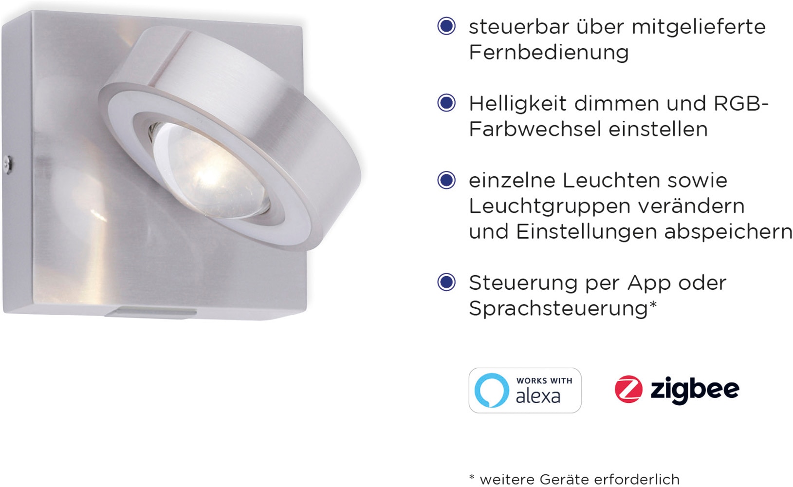 Neuhaus Q SMART HOME LIGHTS LED Wandleuchte »Q-MIA« LED-Board 1 Stk. warmweiß - kaltweiß