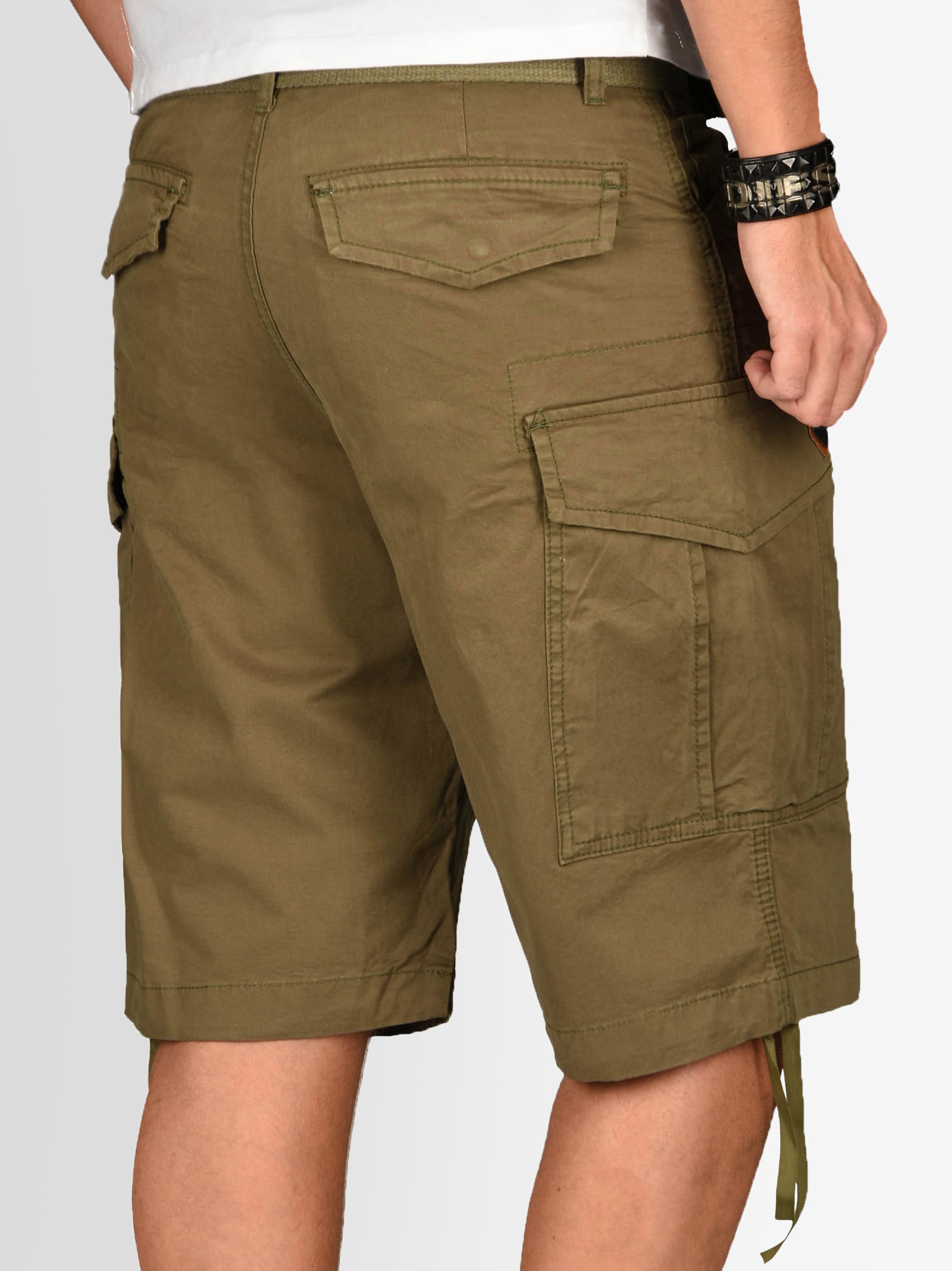 Alessandro Salvarini Cargoshorts »A. Salvarini Herren Designer Cargo Shorts Cargoshorts kurze Hose Gürtel AS133«