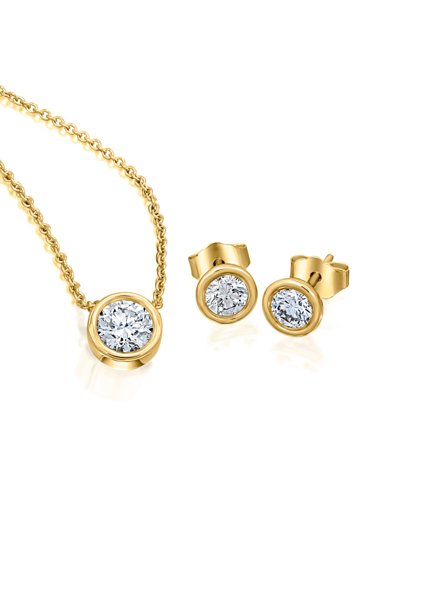ONE ELEMENT Paar Ohrstecker »0.25 ct Diamant Brillant Zarge Ohrringe  Ohrstecker aus 585 Gelbgold«