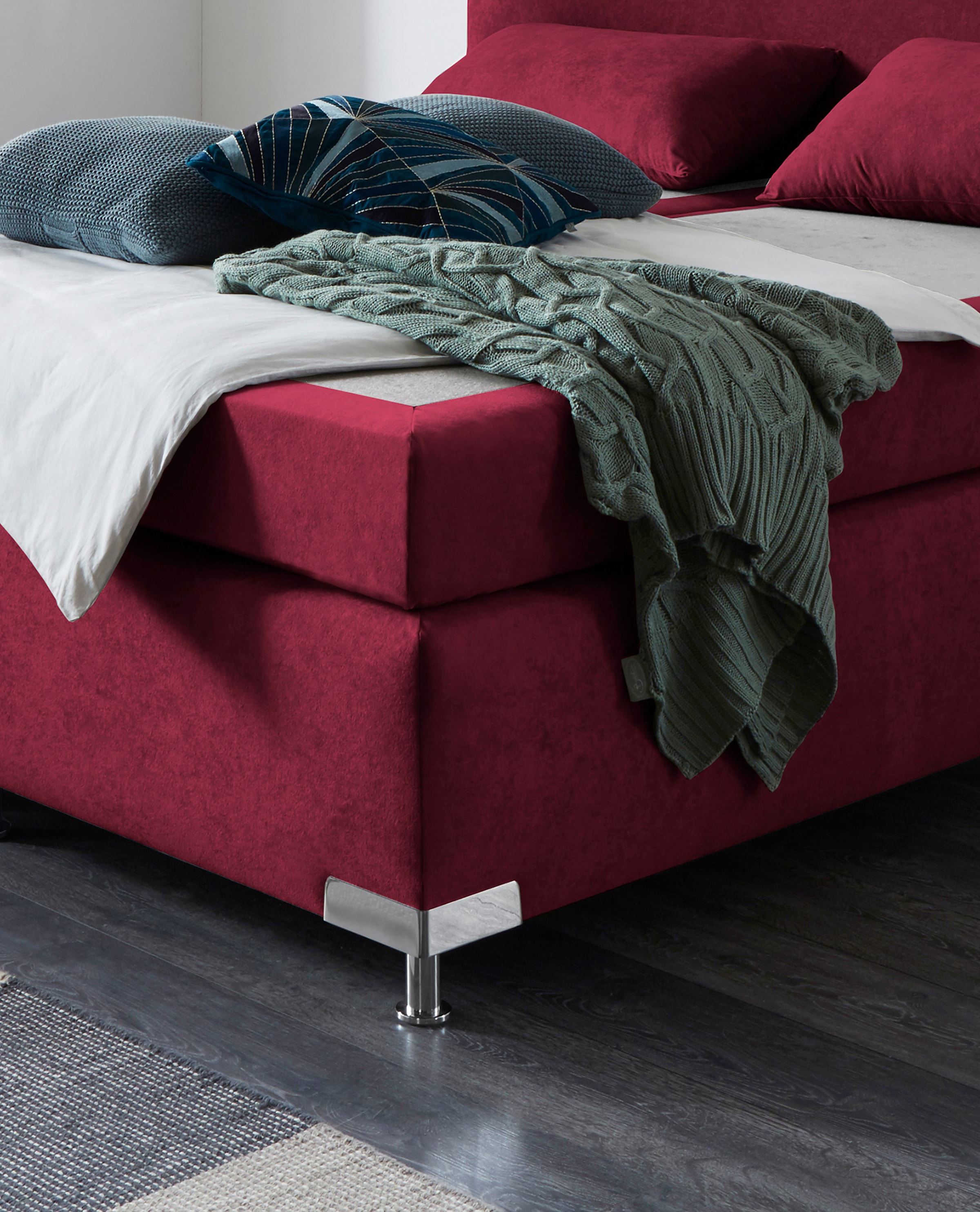 Westfalia Schlafkomfort Boxspringbett »Amsterdam in den Breiten 160x200, 180x200cm & 200x200cm« Optional mit Topper, 