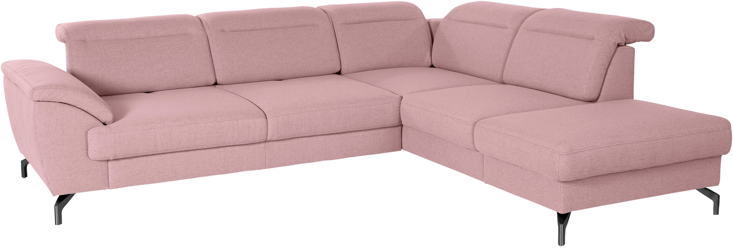 sit&more Ecksofa »Percy L-Form« 12 cm Fußhöhe, Sitztiefenverstellung, wahlweise in 2 Fußfarben