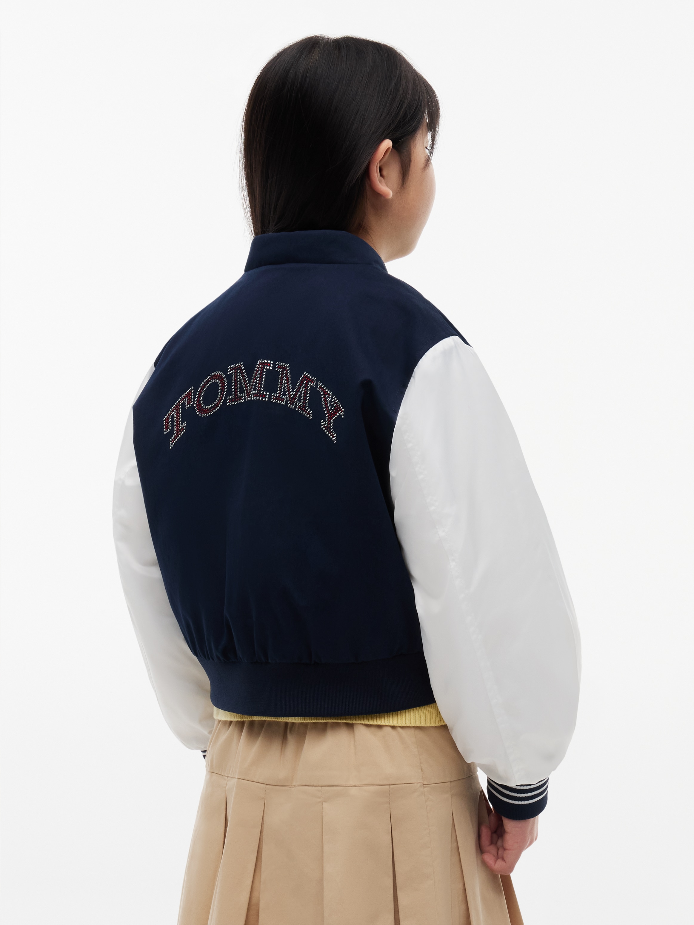 Tommy Hilfiger Bomberjacke Glitzer-Logo, Kinder bis 16 Jahre, Baumwoll-Mix
