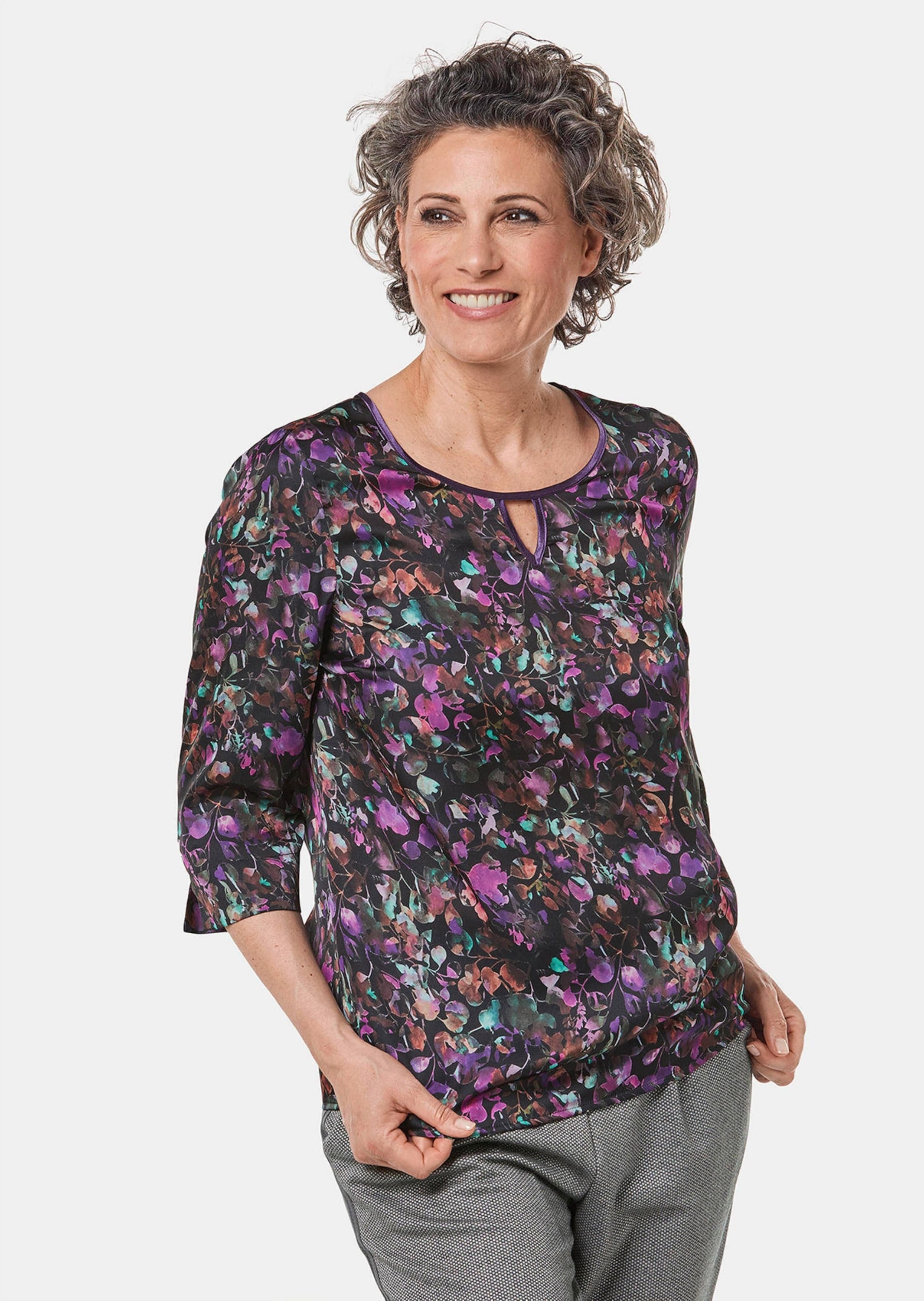 GOLDNER Druckbluse »Druckbluse Seidig fließende Druckbluse«